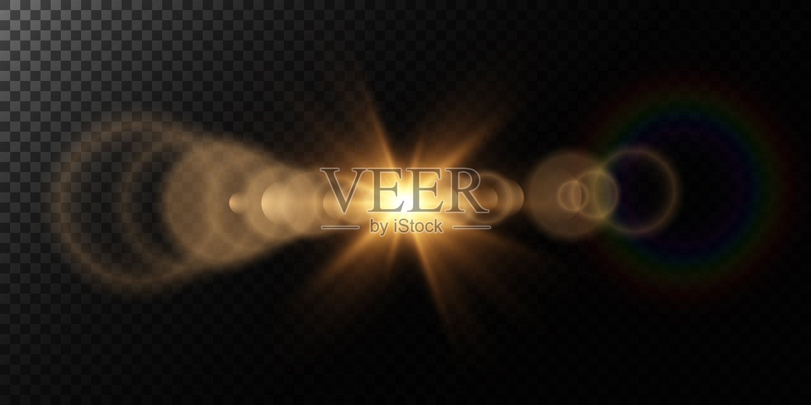 矢量透明阳光专用透镜光晕光效。太阳闪插画图片素材