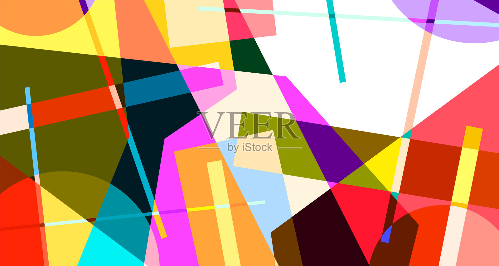 矢量彩色抽象几何海报插画图片素材