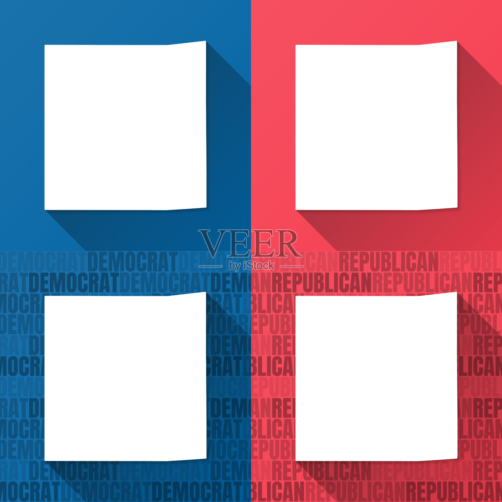 爱荷华州麦迪逊县。蓝色和红色背景的地图插画图片素材