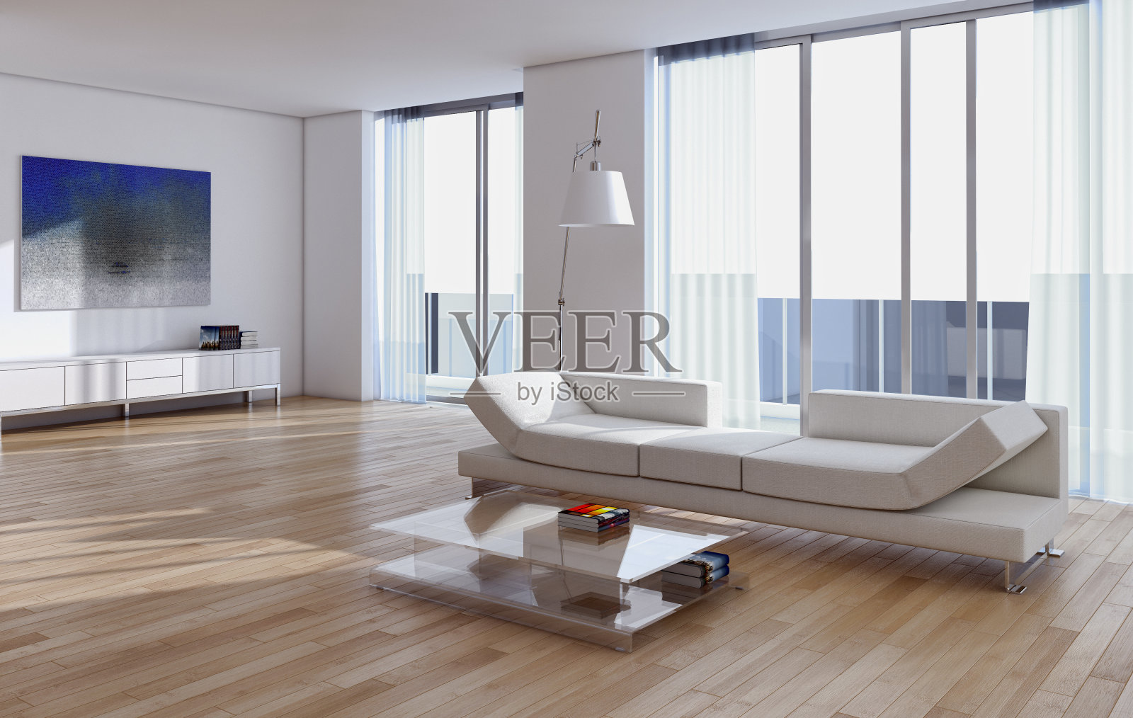 大型豪华现代明亮内饰客厅模型插图3D渲染图像照片摄影图片