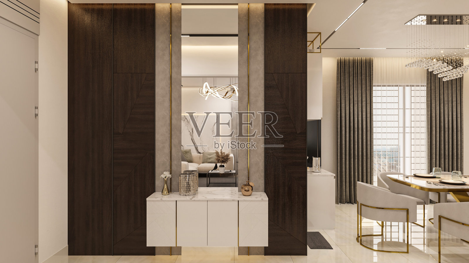 豪华的客厅照明的想法来设定情绪照片摄影图片