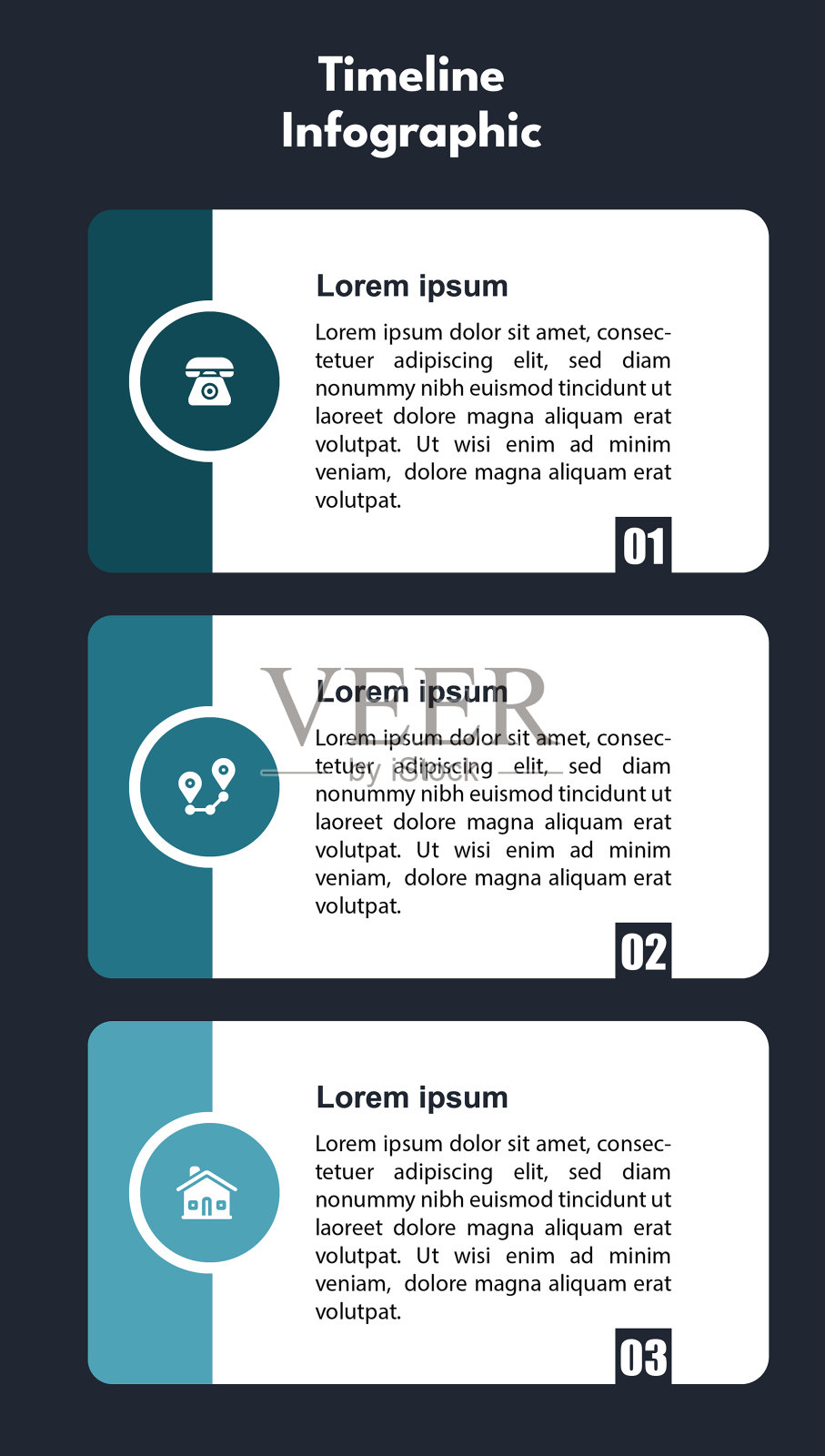 表信息图设计模板。3步骤。插画图片素材