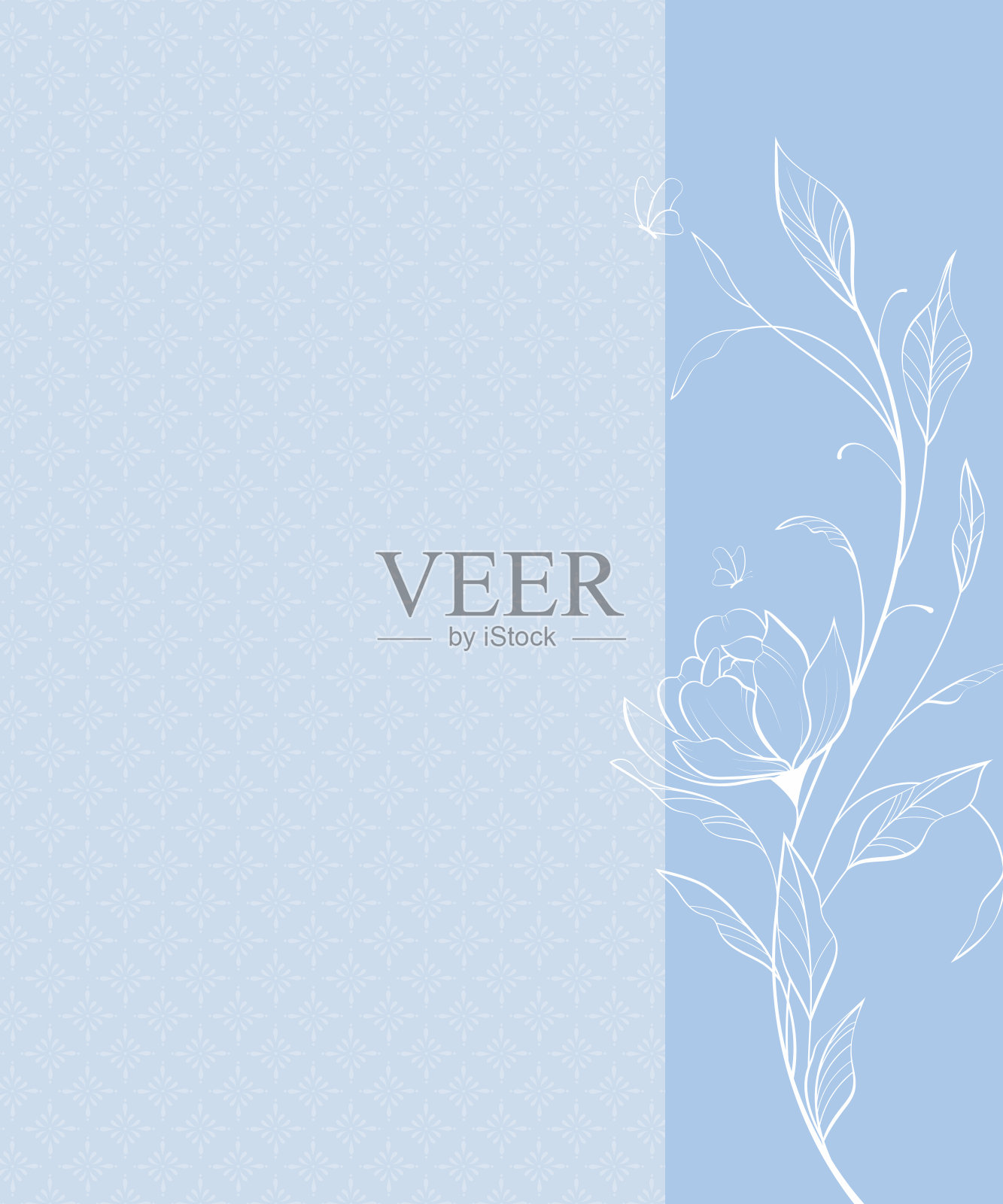 甜花婚礼邀请贺卡模板背景插画图片素材