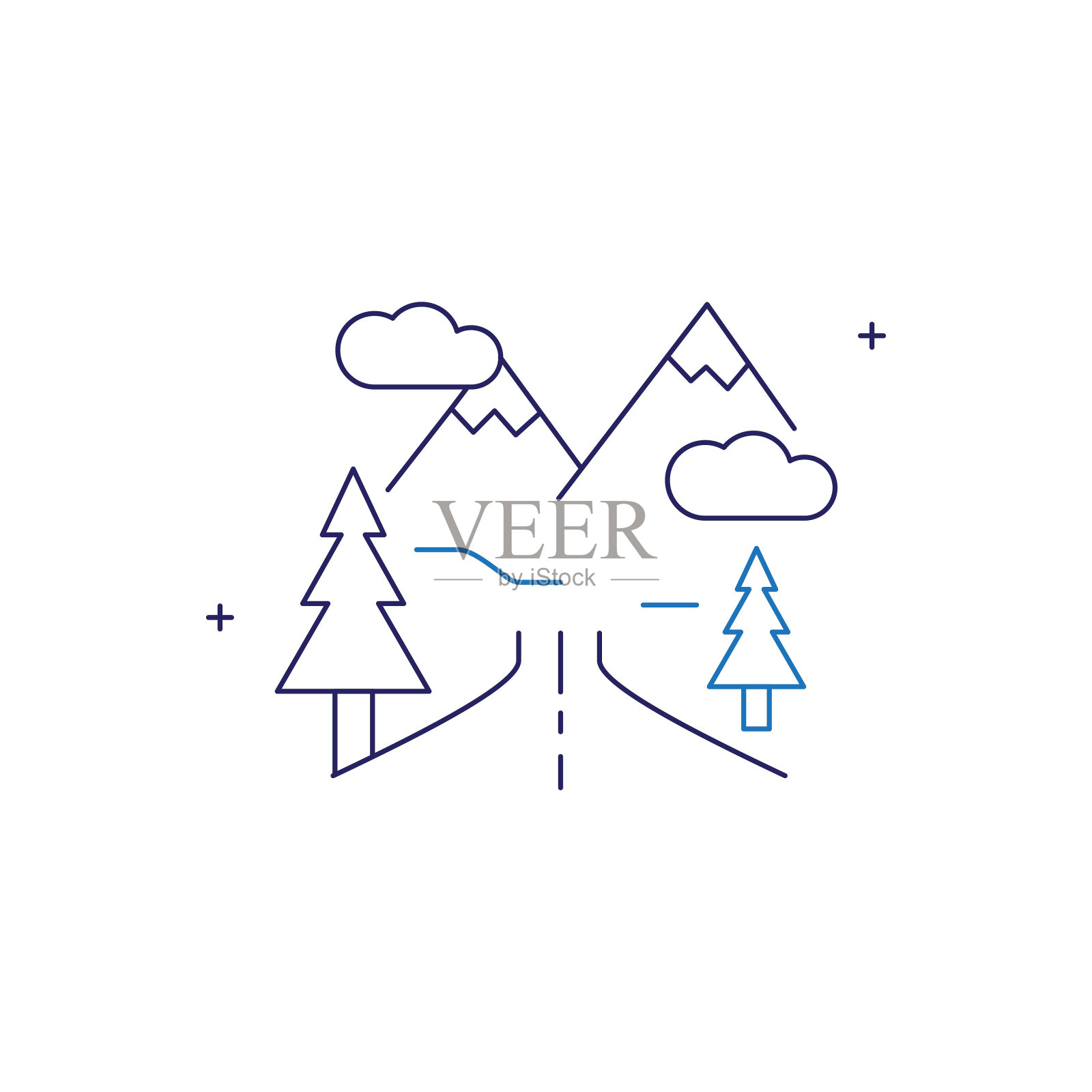 公路旅行矢量图标设计插画图片素材