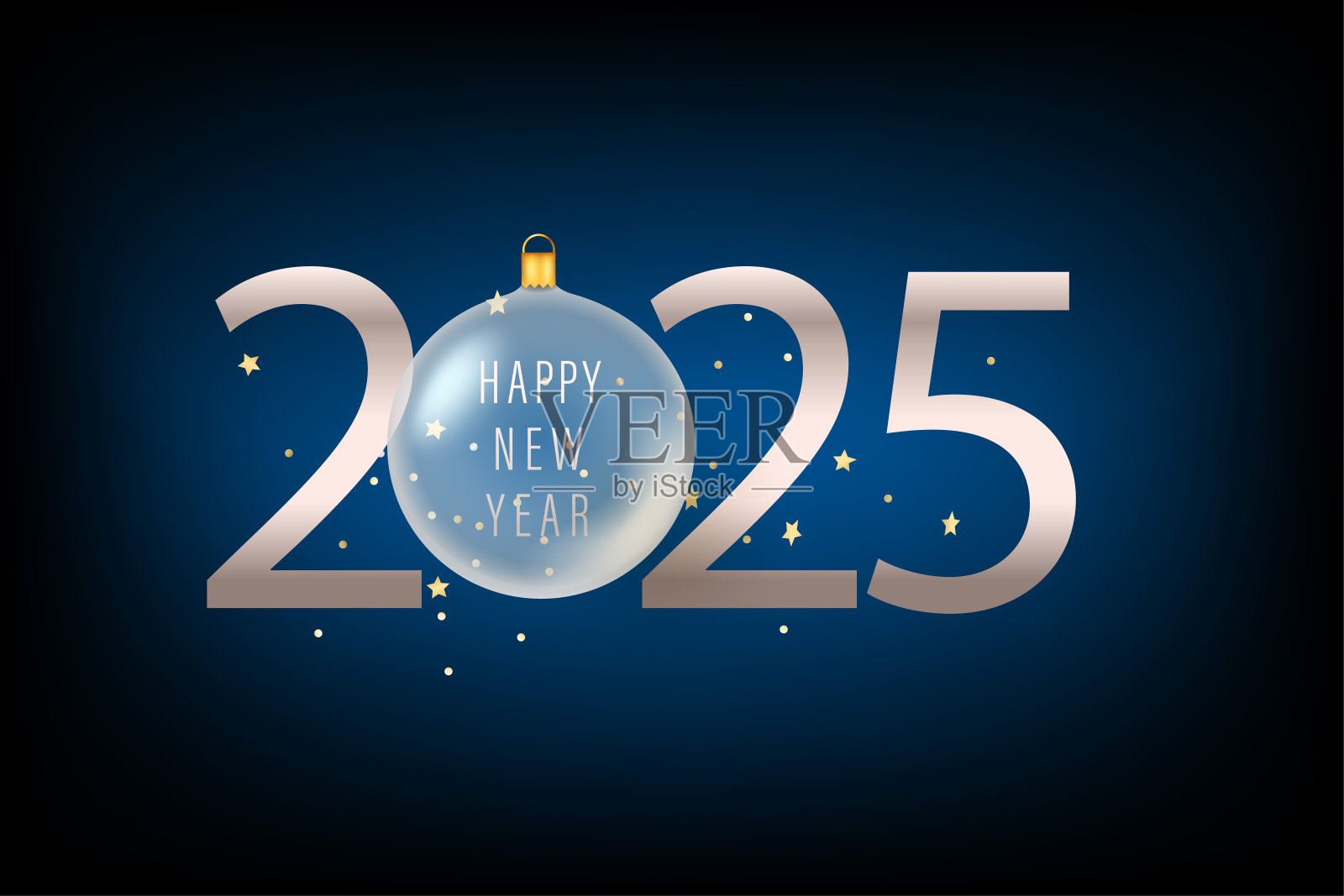 2025年新年快乐,送圣诞礼物。三维矢量图插画图片素材