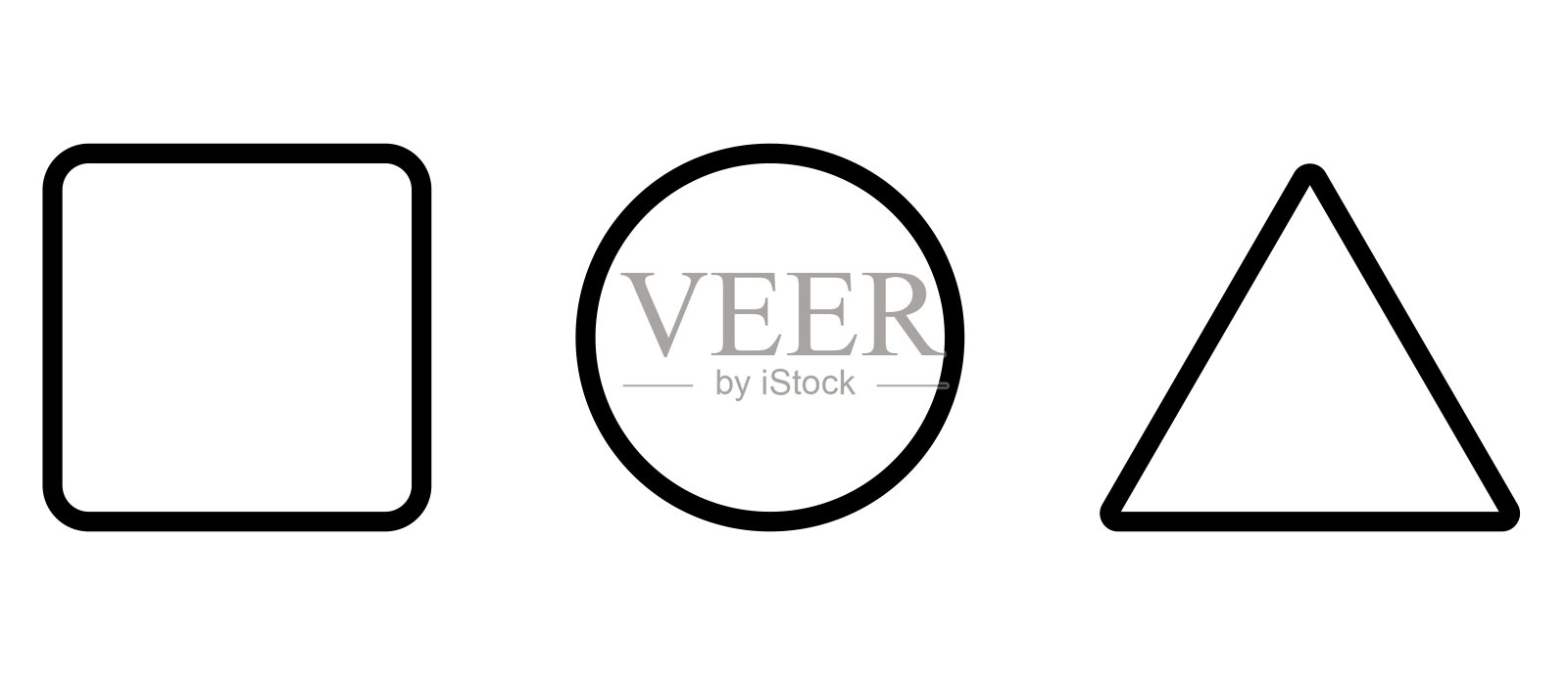 圆形、方形和三角形插画图片素材