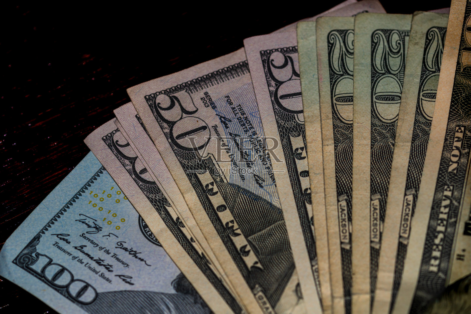美元钞票,美元详细照片。美利坚合众国货币照片摄影图片