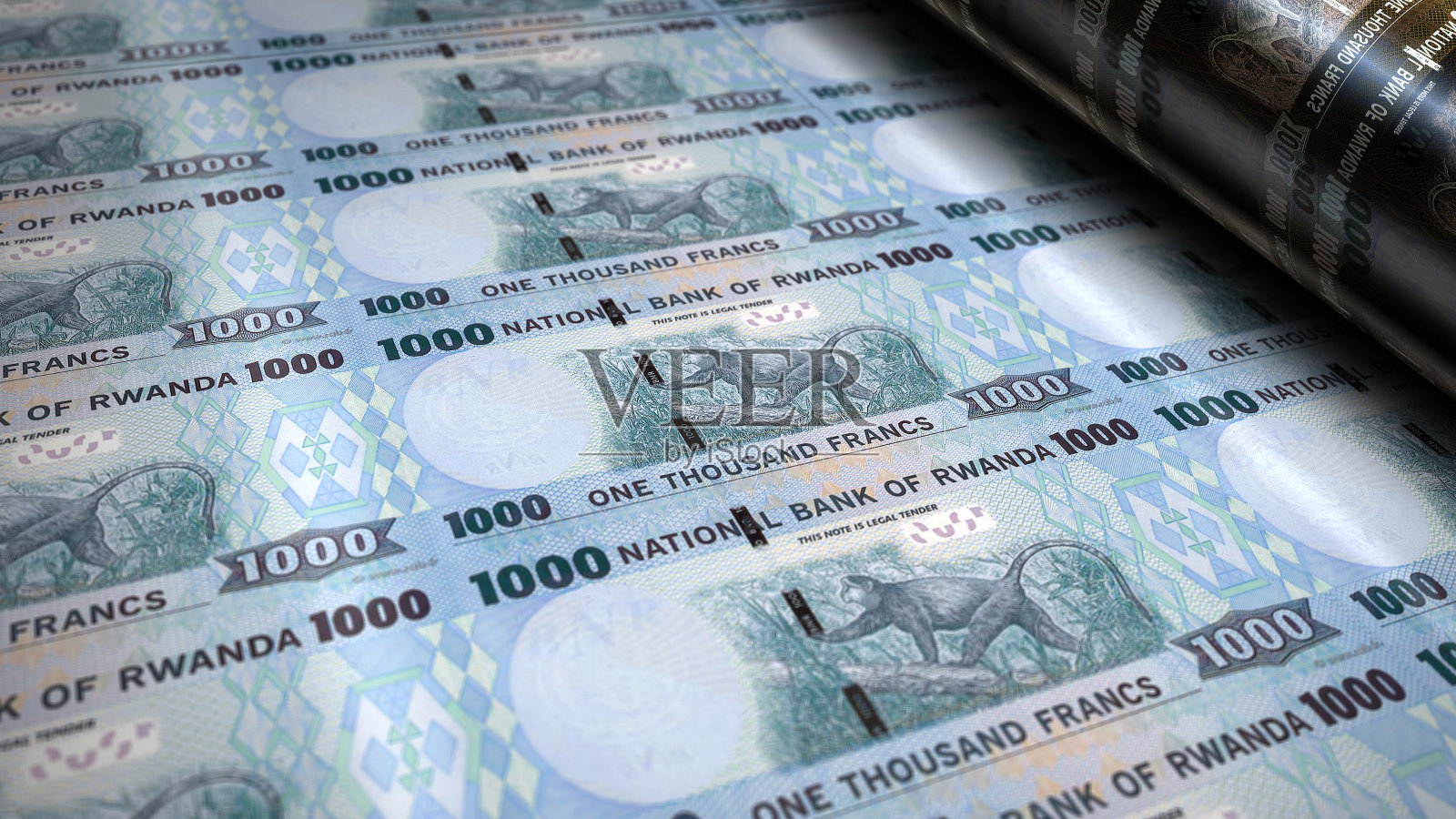 卢旺达法郎钞票3d打印插图照片摄影图片