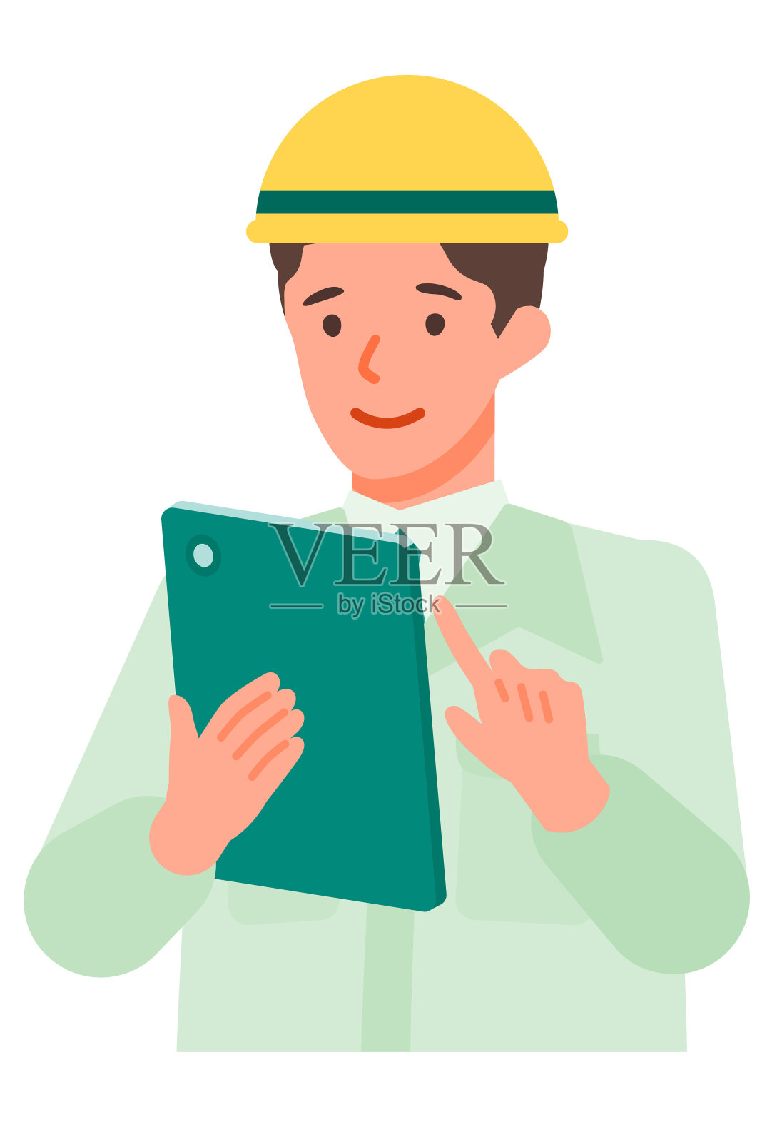 工作的人。解决问题的概念。卡通人物。人们面对头像和图标。平板人的特写图像。插画图片素材