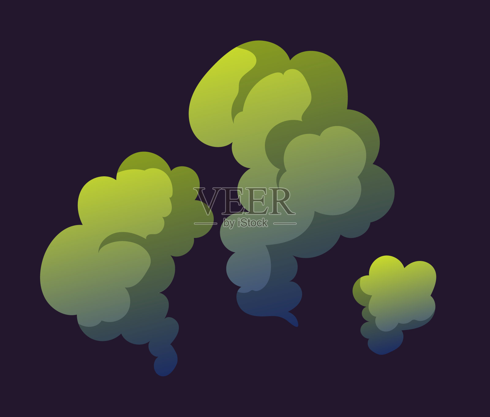闻云臭毒烟气隔离集概念。矢量图形设计插图插画图片素材