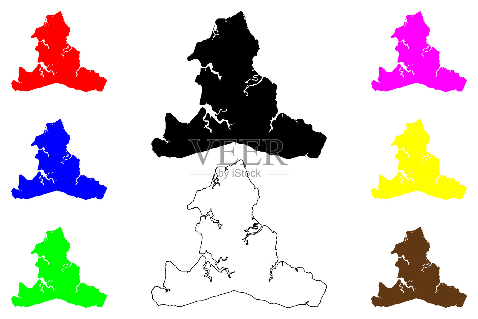 巴瑟斯特岛(澳大利亚联邦,澳大利亚北领地,提维群岛群岛)地图矢量插图,涂鸦草图Nguyu地图插画图片素材