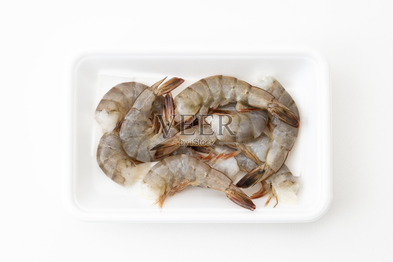 白色背景的南美虾。照片摄影图片