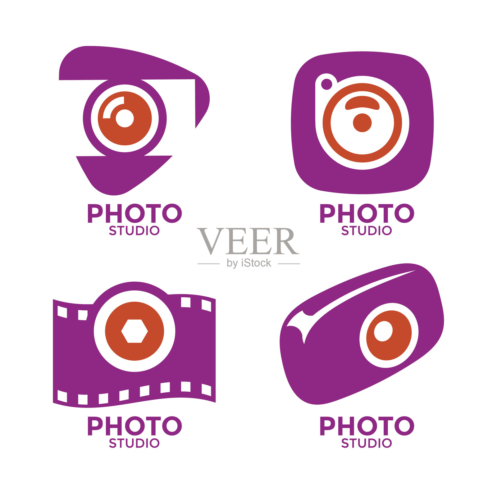 摄影相机矢量徽章和标签集设计插画图片素材