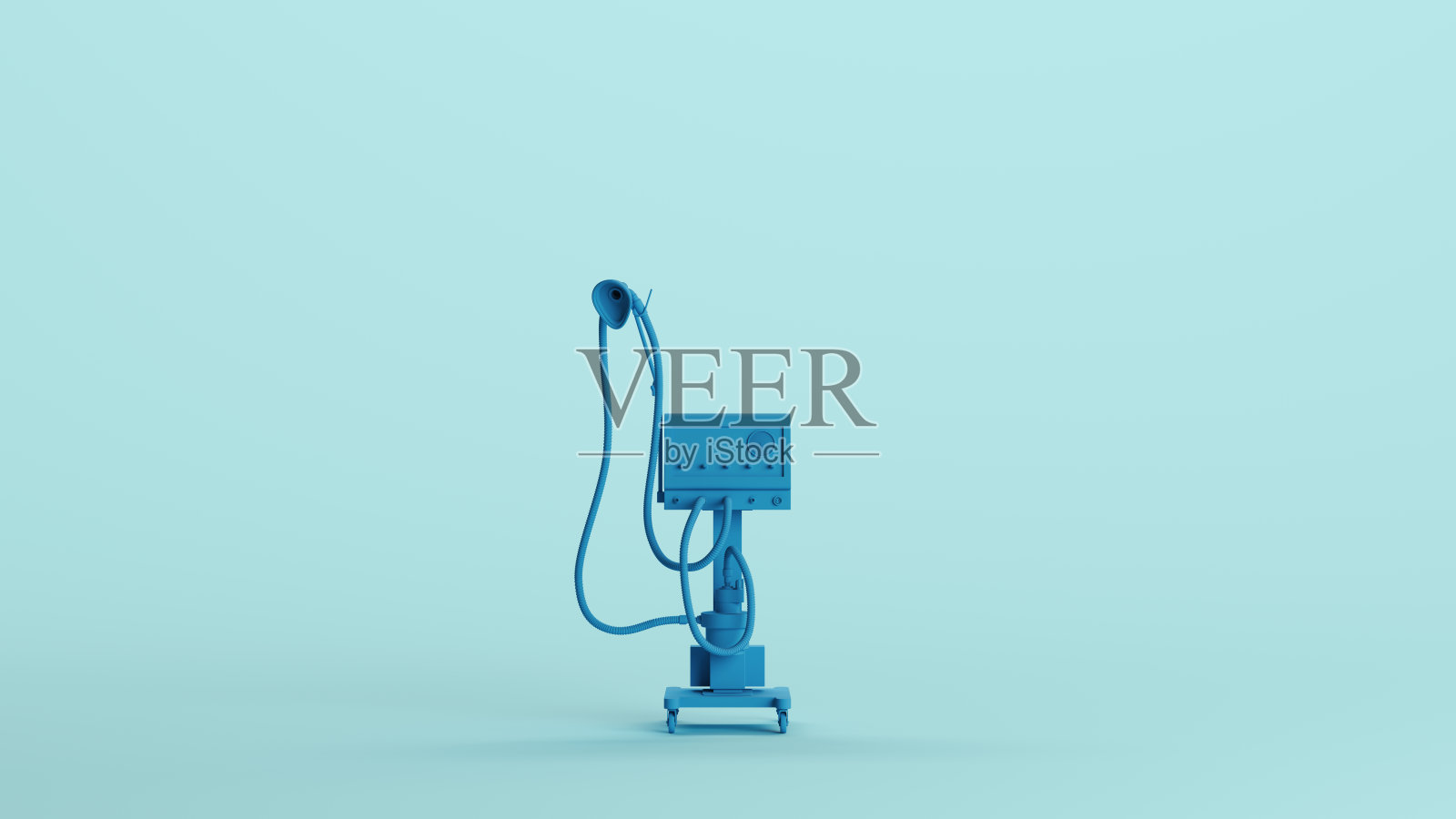 蓝色医疗器械设备医院机器氧气面罩苍白背景照片摄影图片