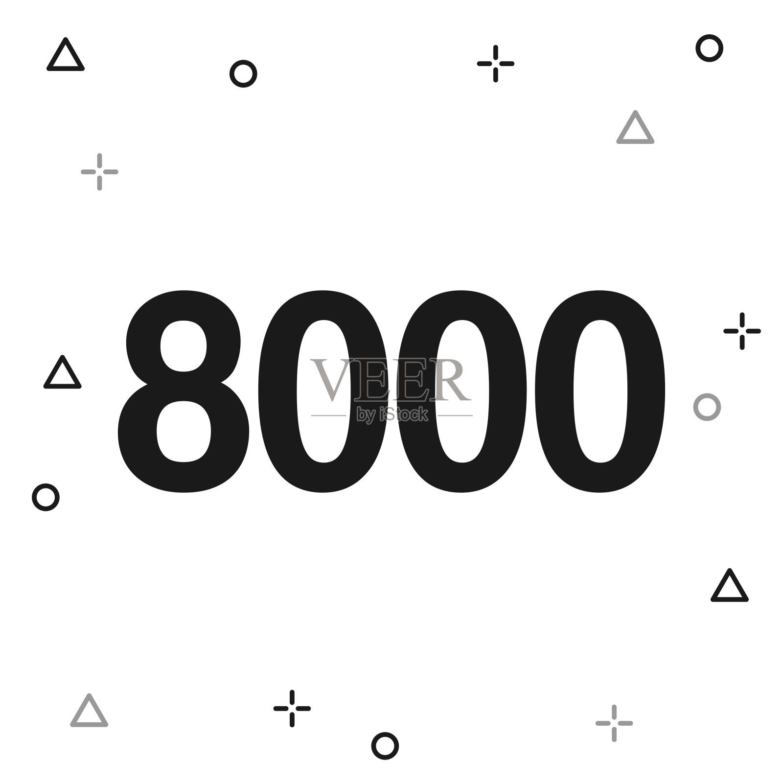 8000 - 8000。白色背景图标插画图片素材