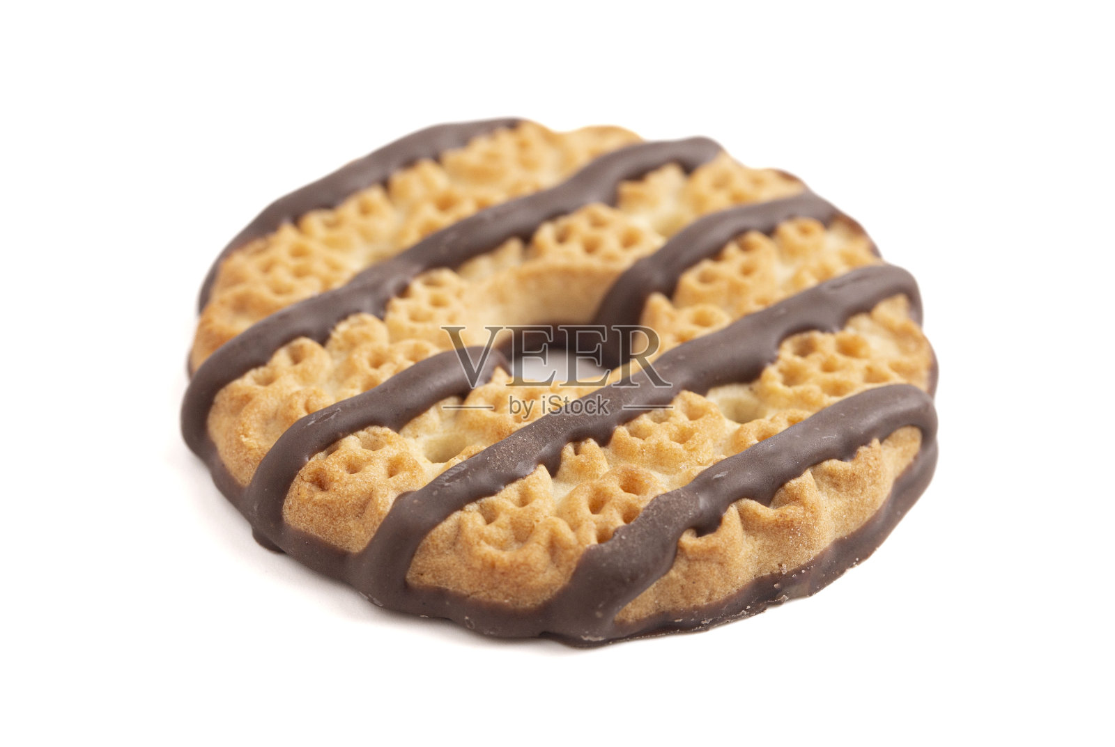 软糖条纹短饼干隔离在一个白色的背景照片摄影图片