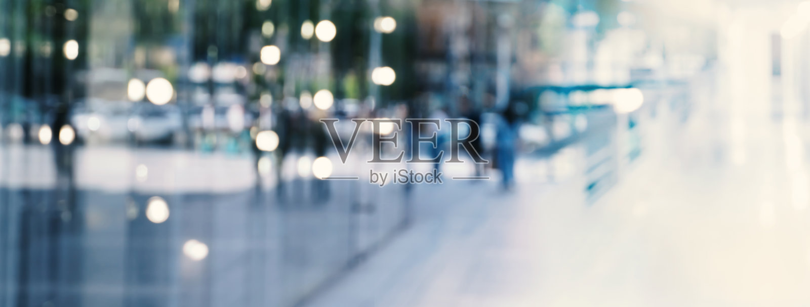 模糊城市和行人横幅背景照片摄影图片