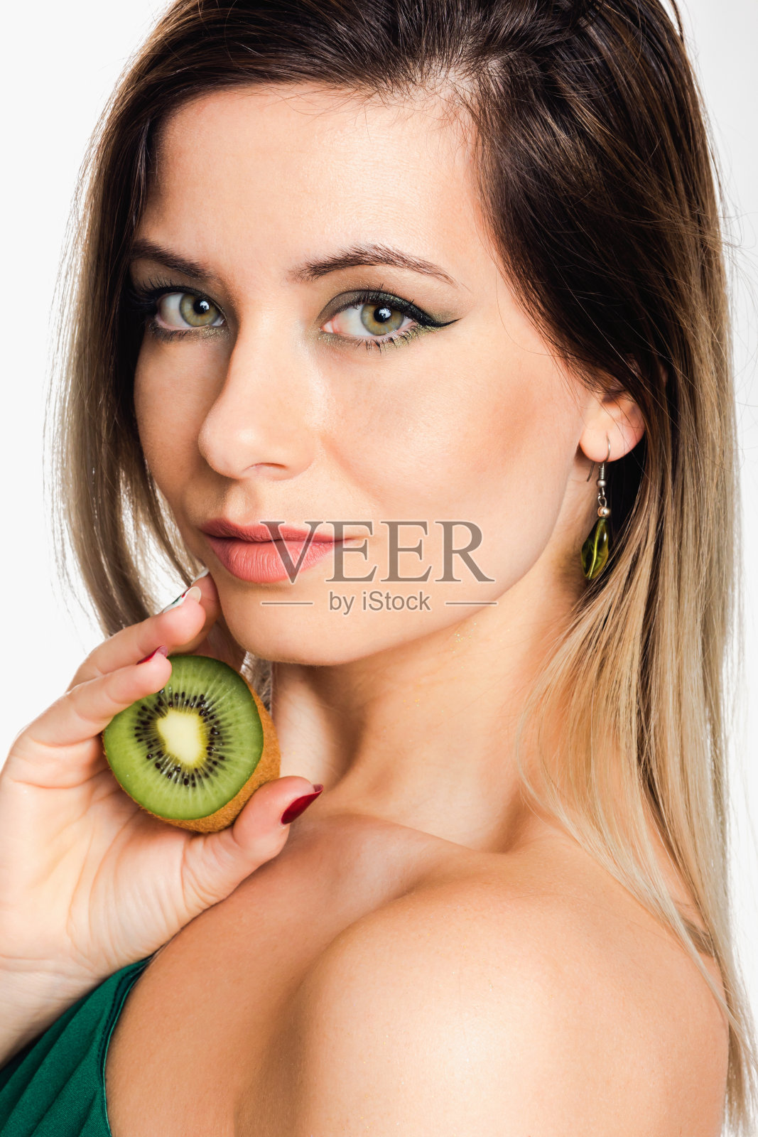 金发美女:新西兰口音的创意妆容照片摄影图片