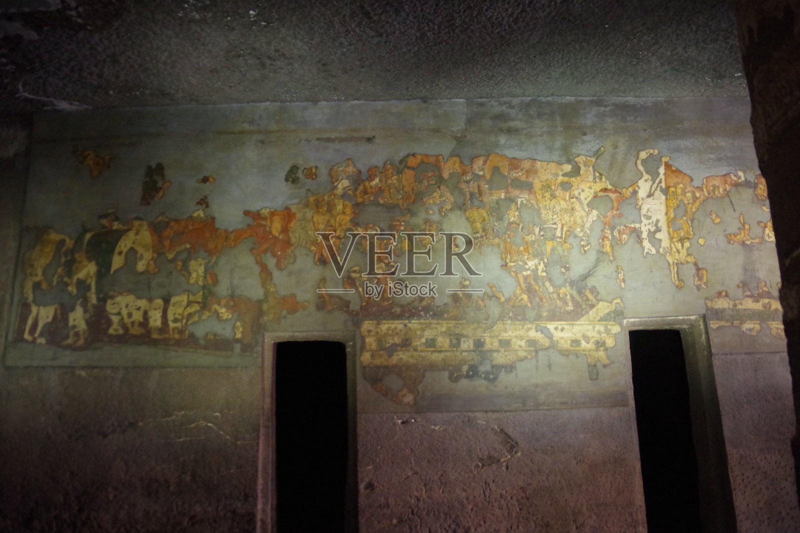 印度的阿旃陀石窟照片摄影图片