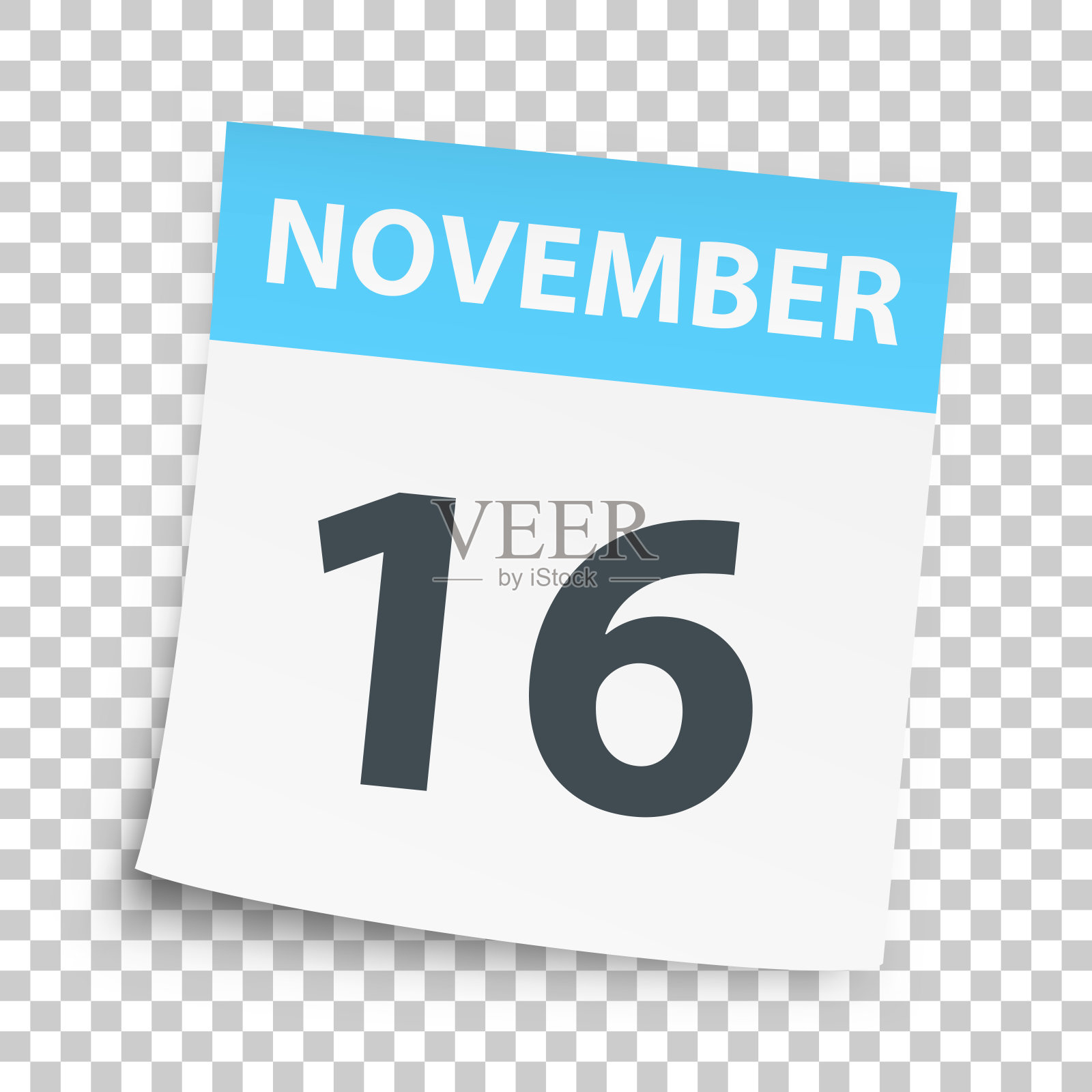 11月16日-空白背景的每日日历插画图片素材