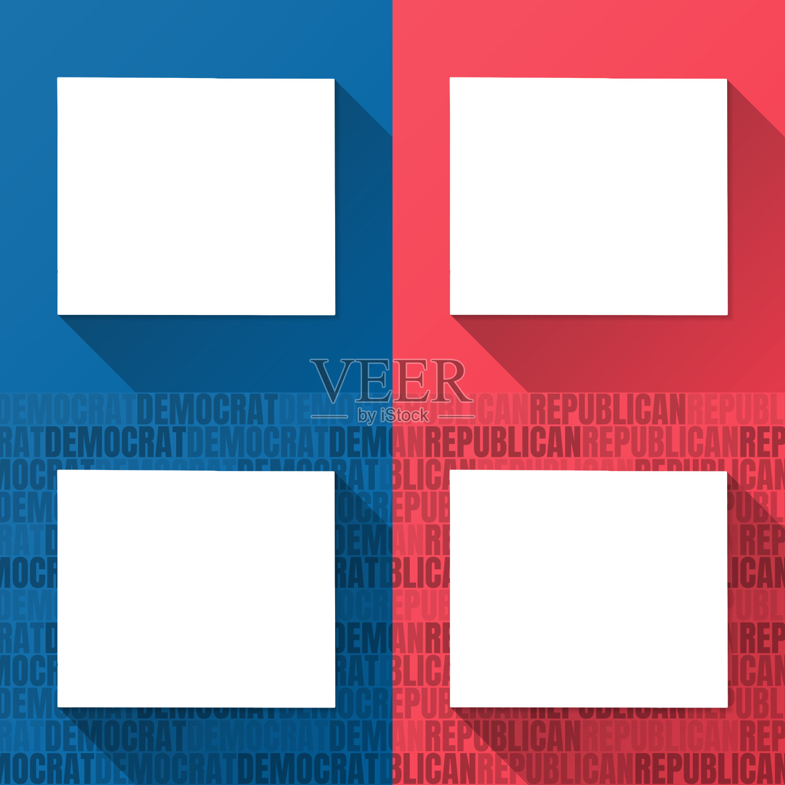 堪萨斯州斯坦顿县。蓝色和红色背景的地图插画图片素材