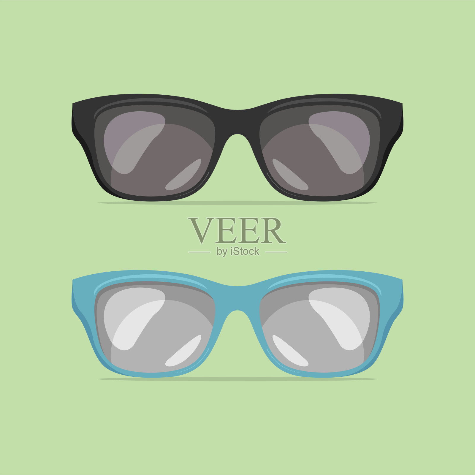 平面太阳眼镜矢量图标隔离插画图片素材