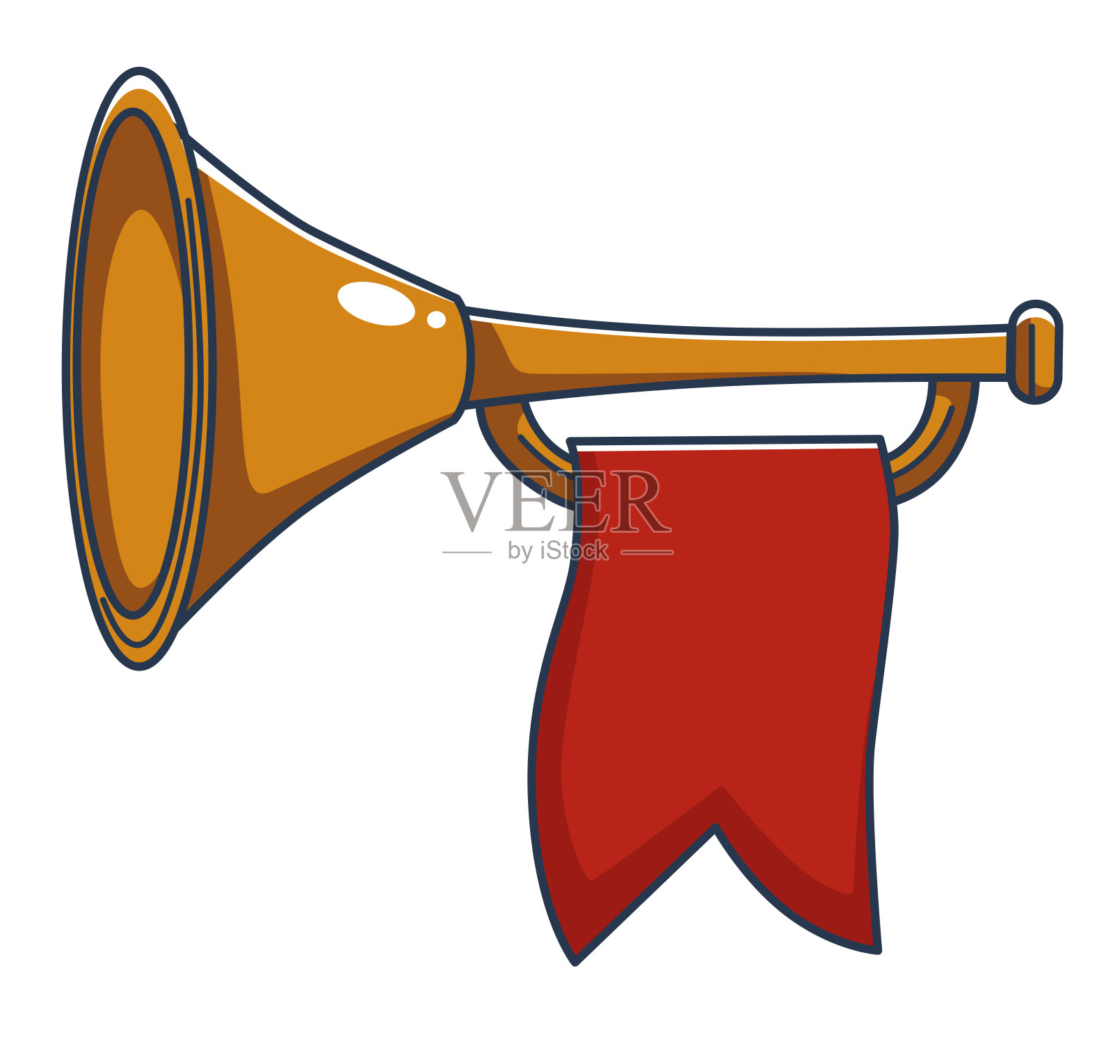 红旗小号,御器矢量插画图片素材