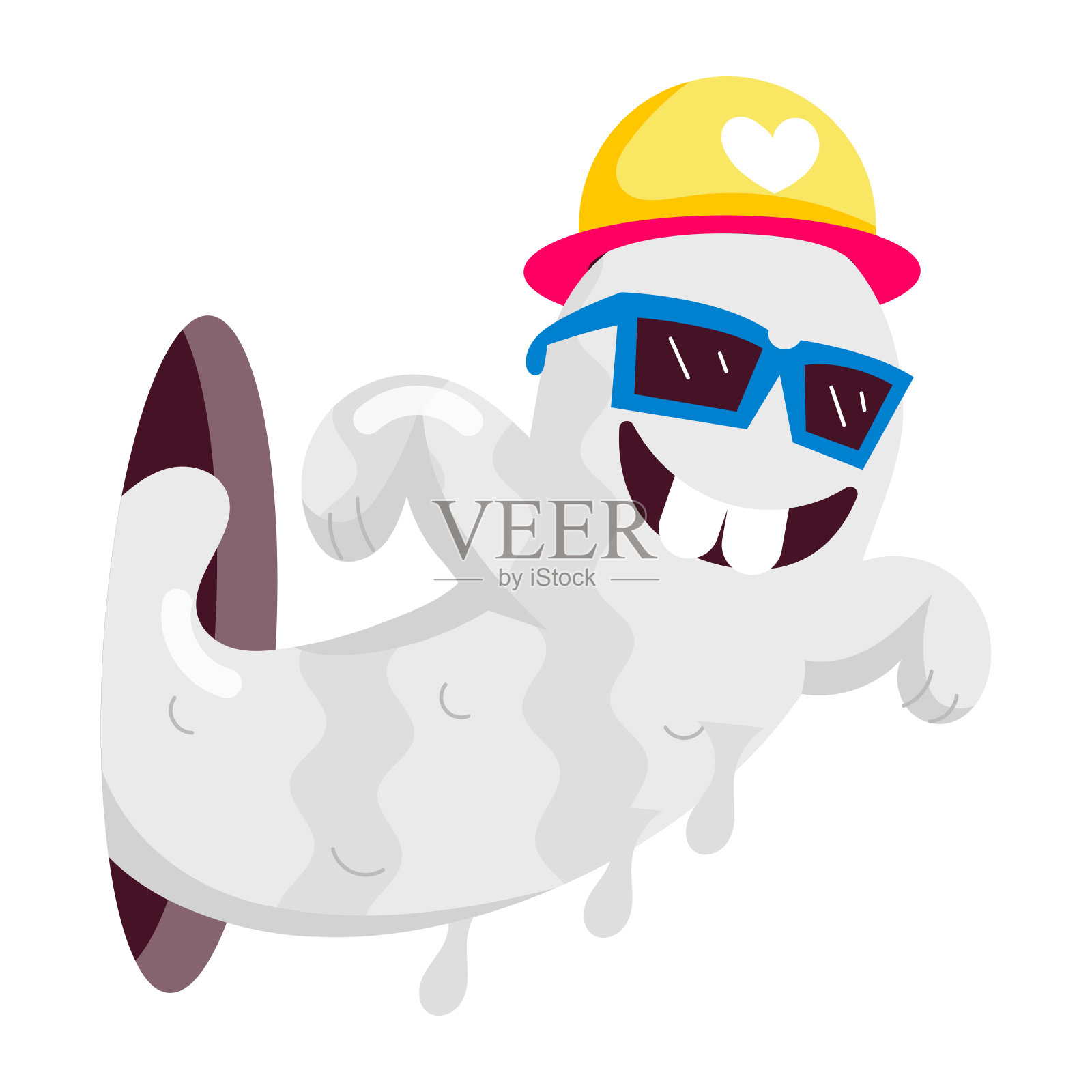 戴着帽子的滑稽鬼的漫画风格吉祥物插画图片素材