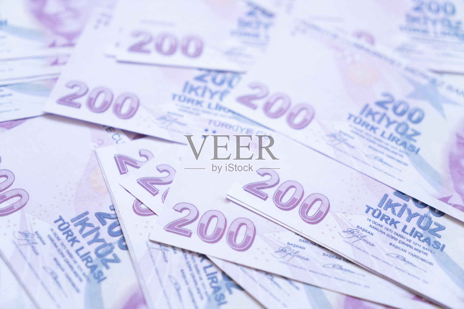 土耳其钞票背景。经济概念与纸币照片摄影图片