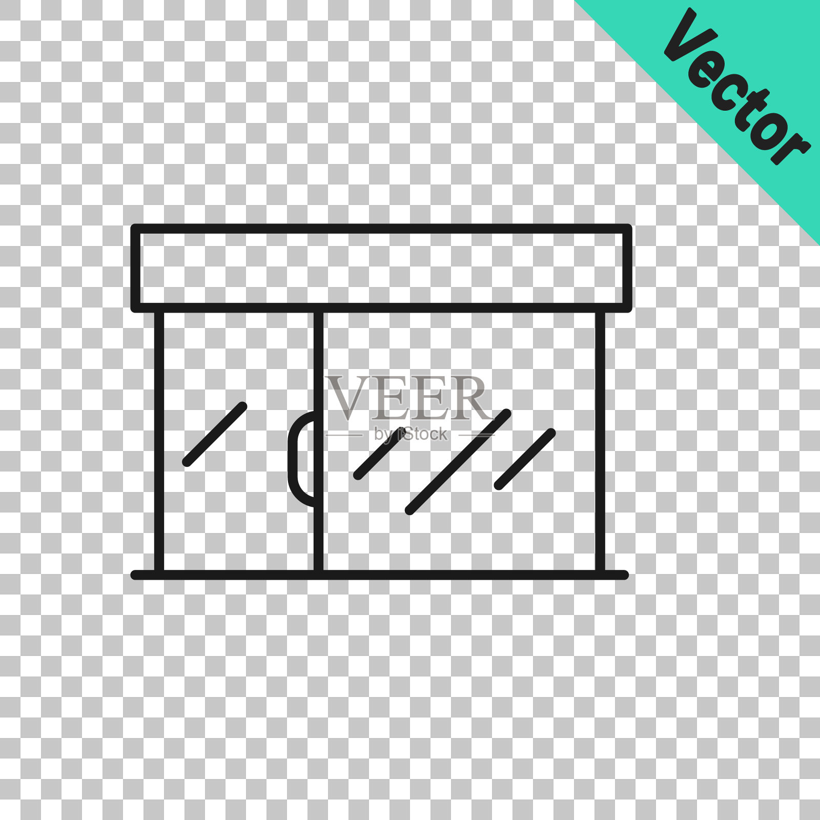 购物大楼或市场商店图标隔离在透明的背景。店建设。向量插画图片素材