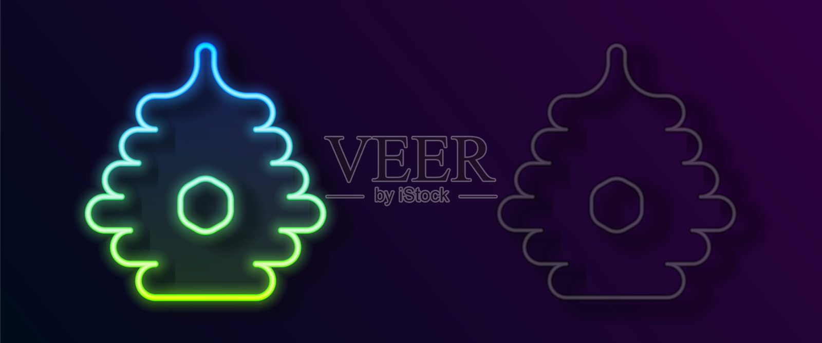 发光的霓虹灯线蜂巢为蜜蜂图标孤立的黑色背景。蜂巢的象征。养蜂和养蜂。甜的天然食品。向量插画图片素材