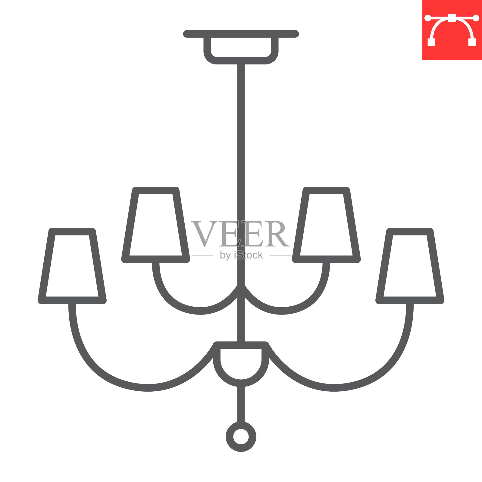 吊灯线图标插画图片素材