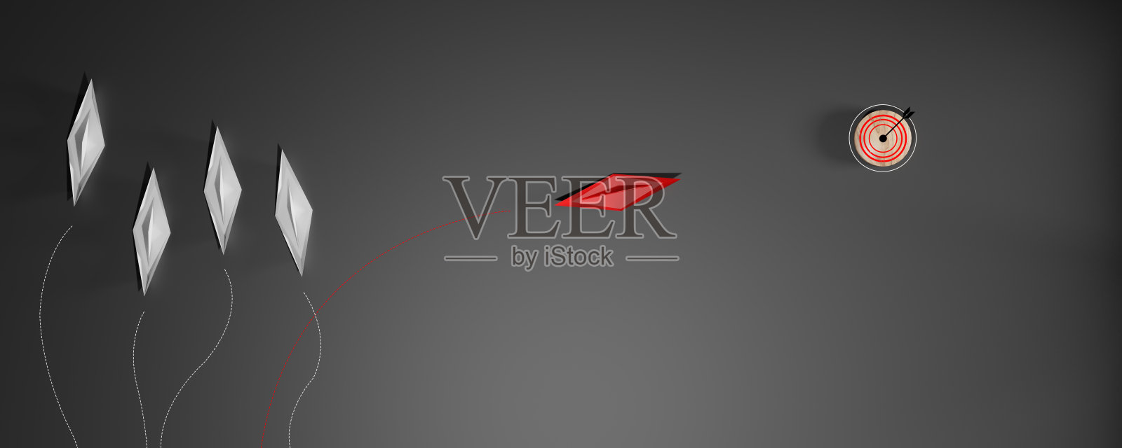 领导理念,红色的领航船引领白色的领航船,在深色的背景上。以理念领导,实现目标。照片摄影图片