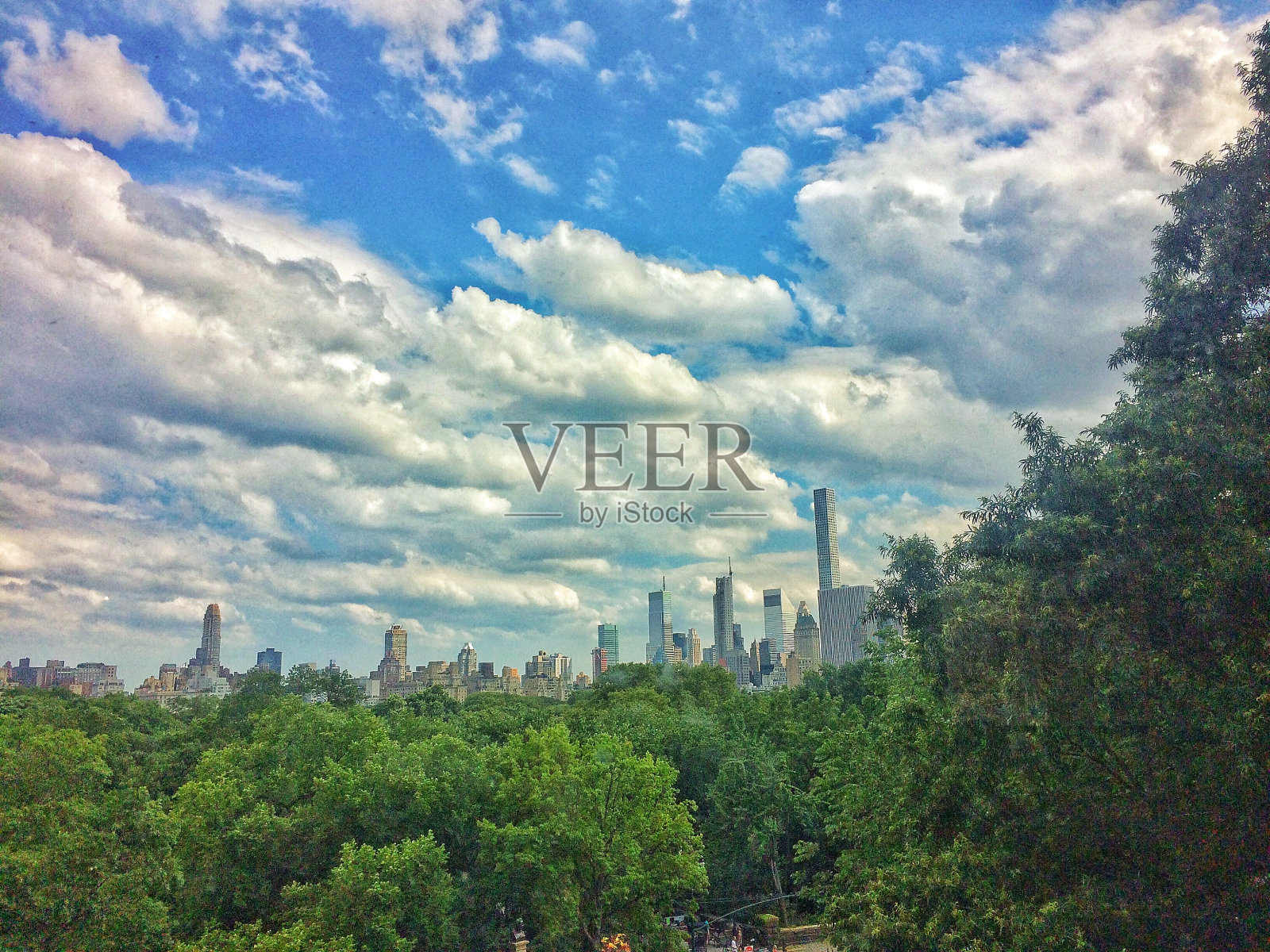 纽约景观-公园和建筑照片摄影图片