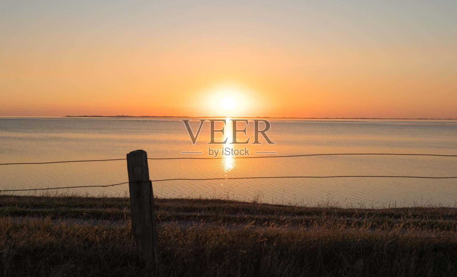 德国北海波尔岛的日落照片摄影图片