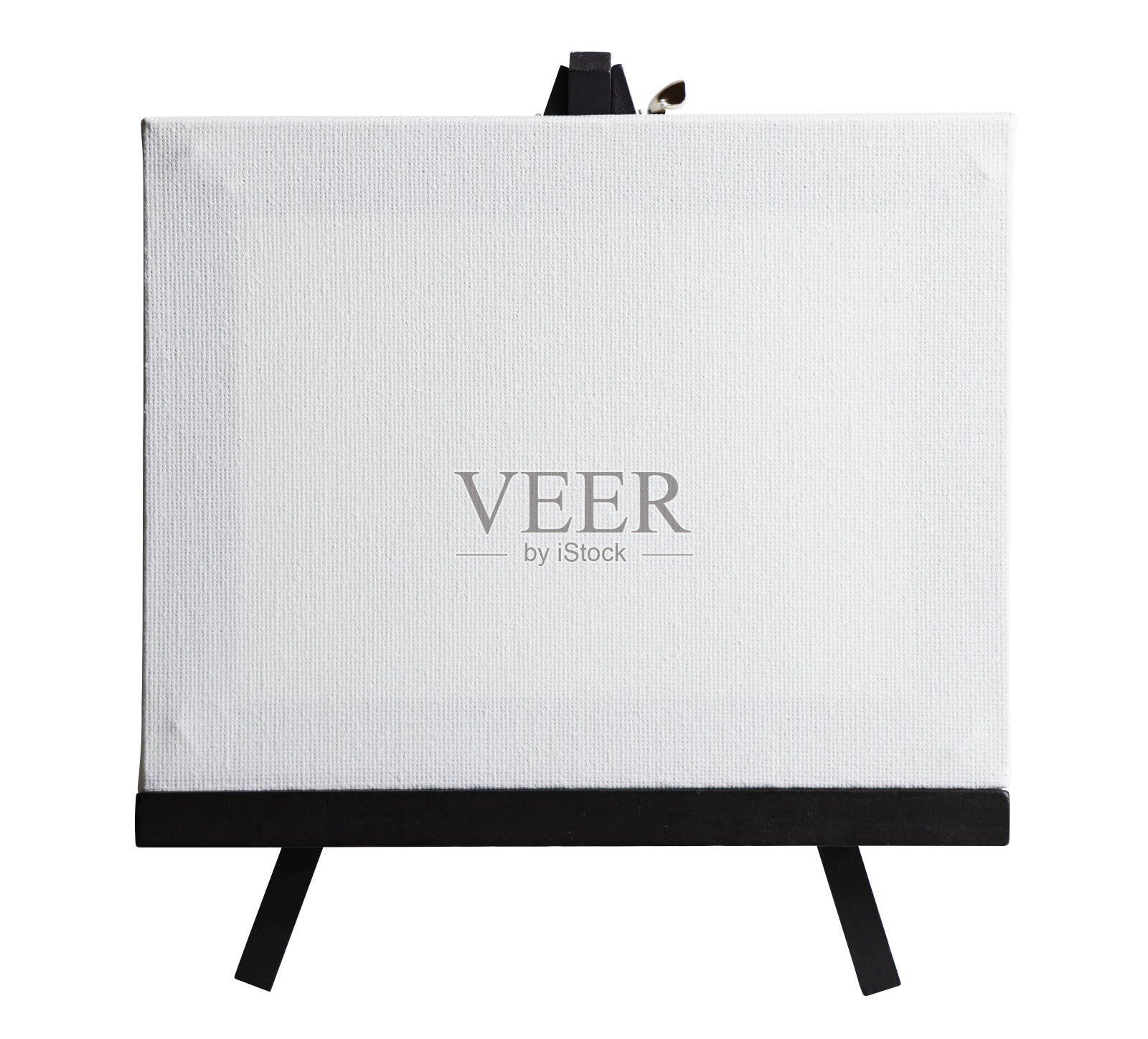 画架上的白色帆布。照片摄影图片