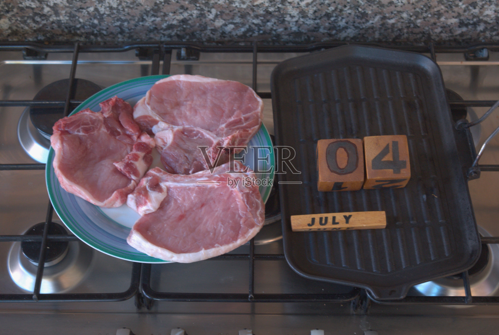 7月4日烤肉的牛排照片摄影图片