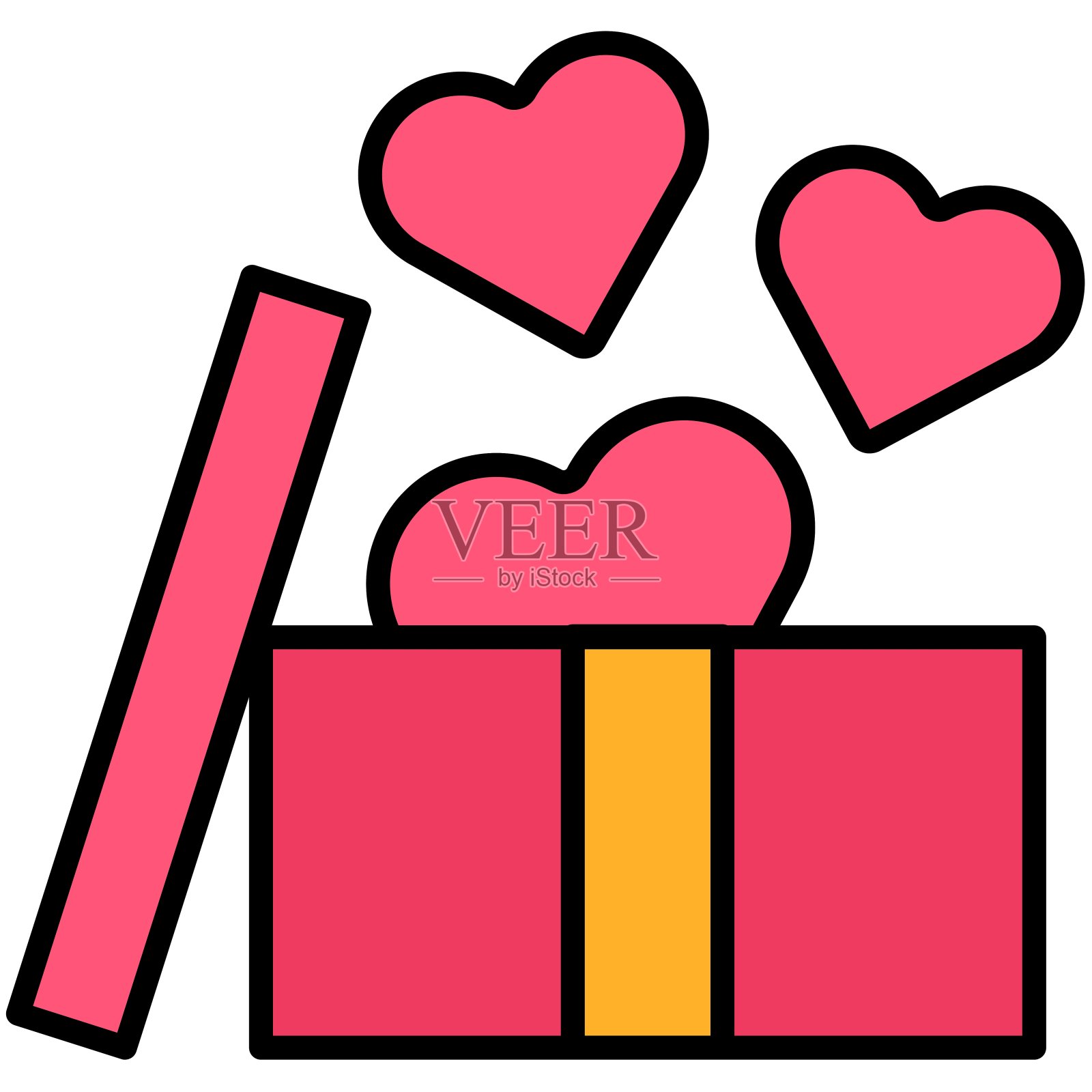 情人节和爱彩色图标包插画图片素材