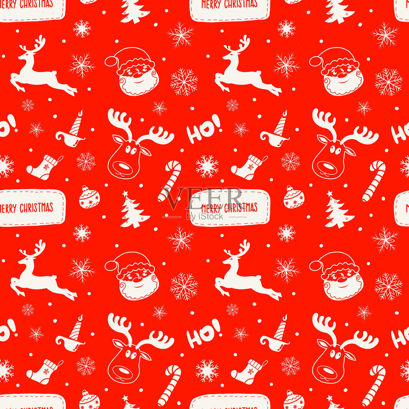 圣诞无缝花纹冬季庆典设计插画图片素材