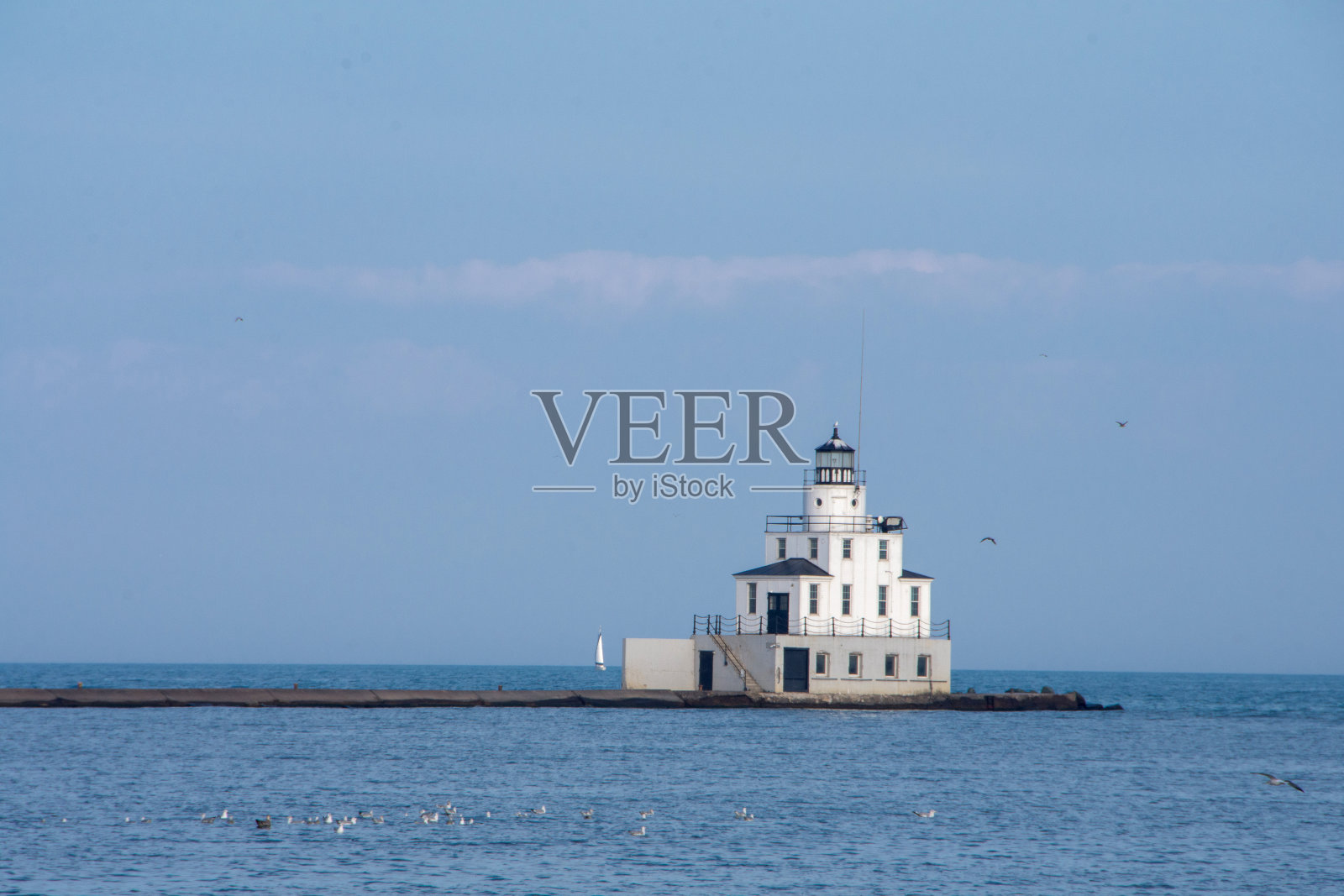 马尼托瓦克灯塔照片摄影图片