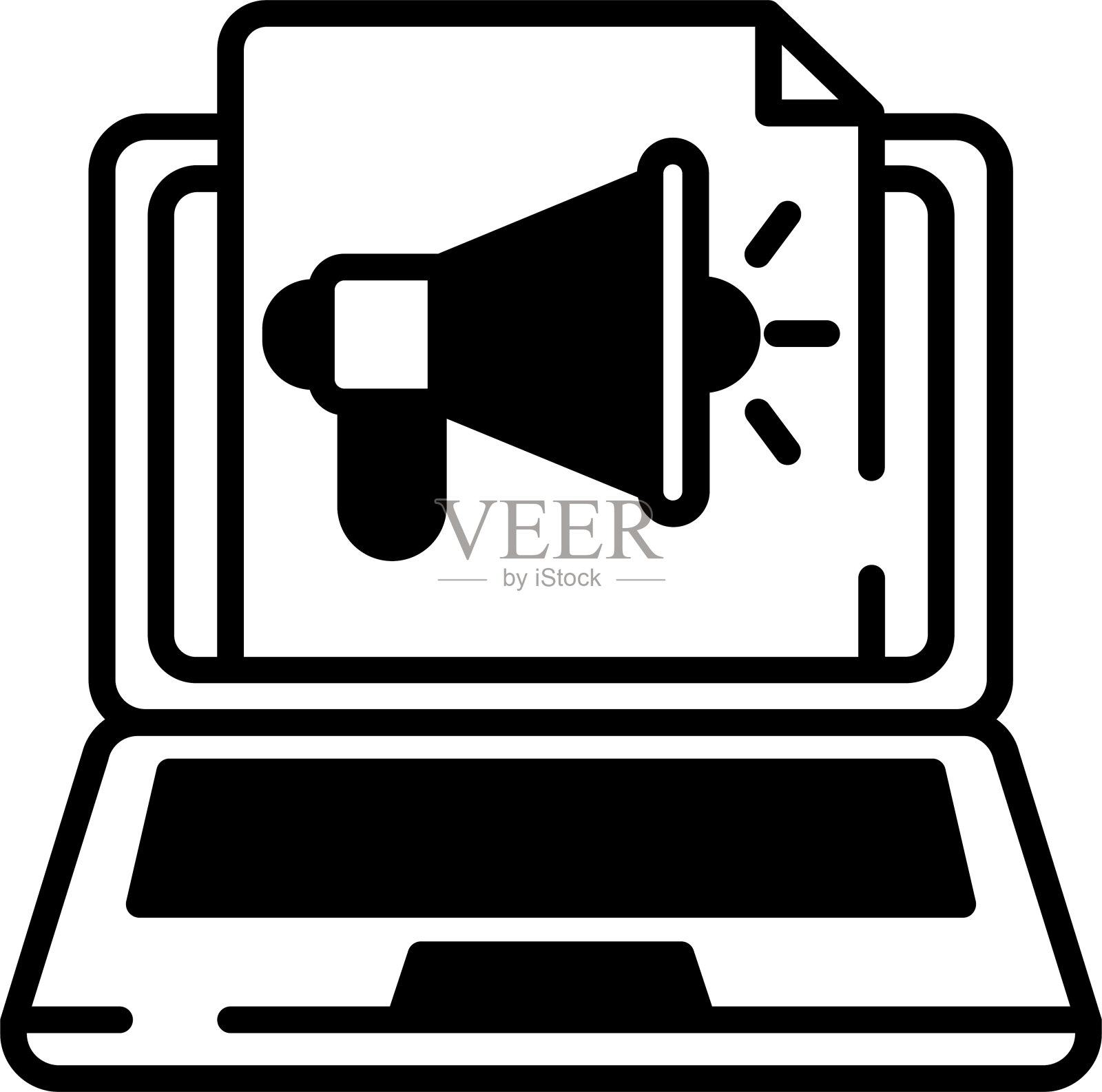 电子邮件字形和线矢量插图插画图片素材