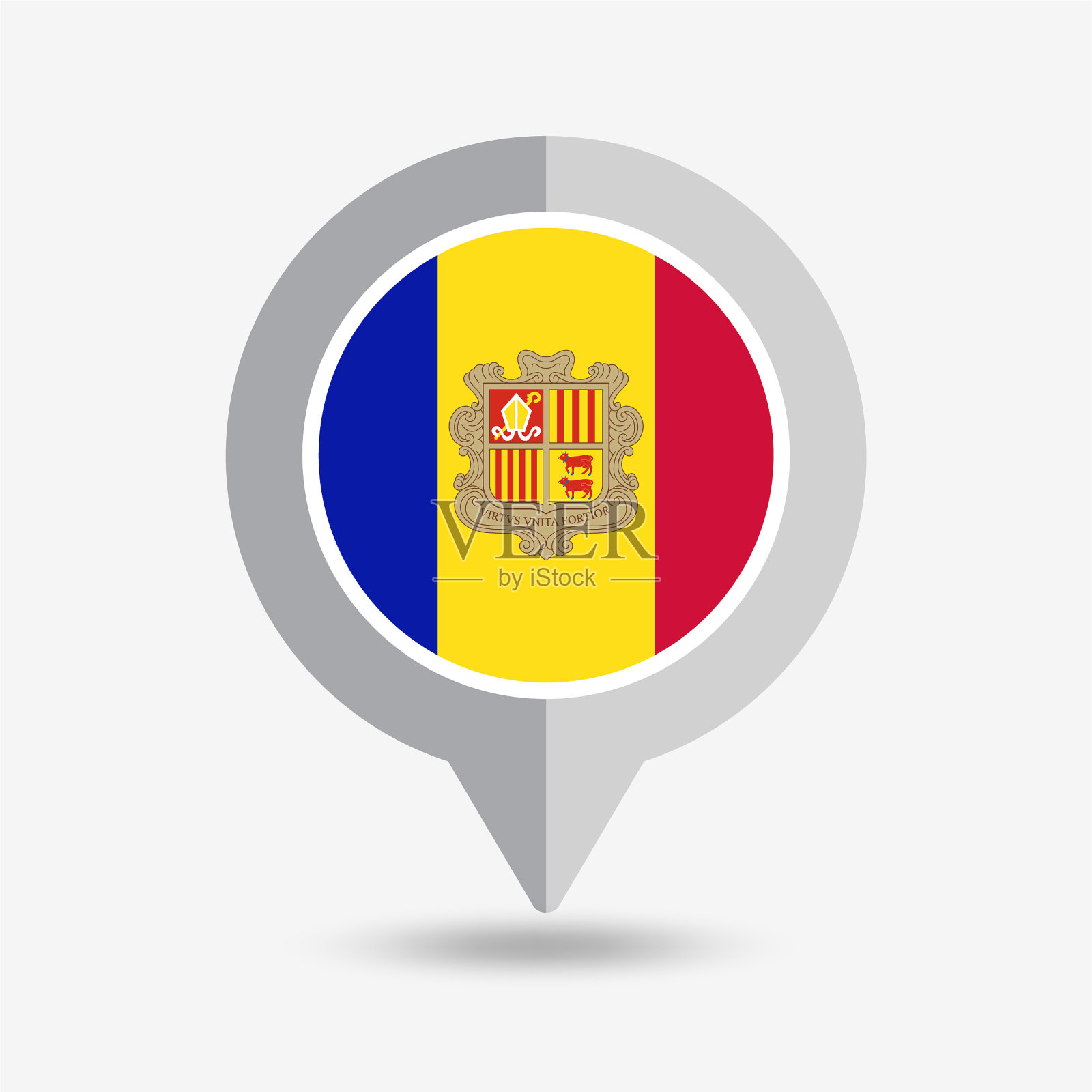 安道尔位置引脚图标矢量插图插画图片素材