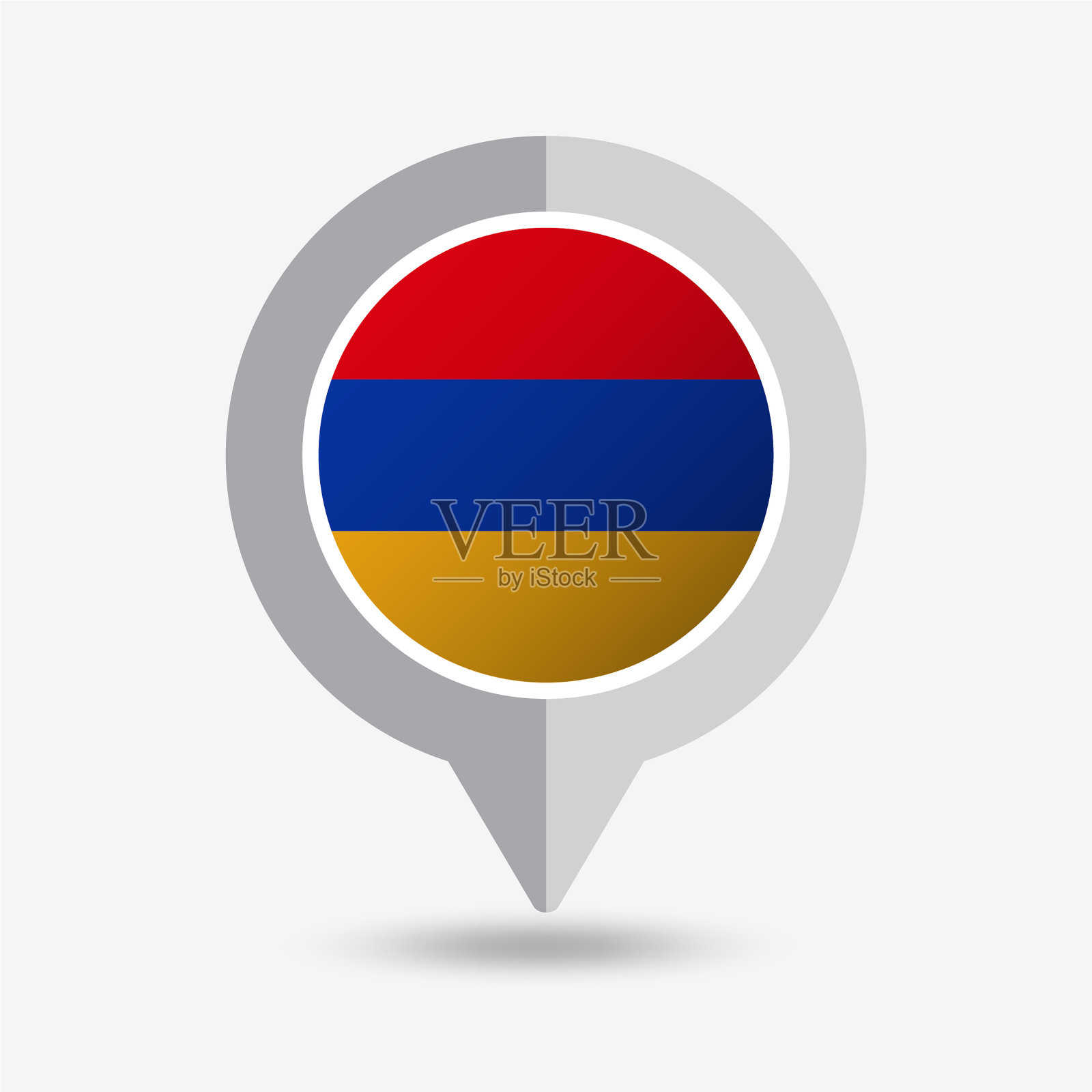 亚美尼亚位置针图标矢量插图插画图片素材