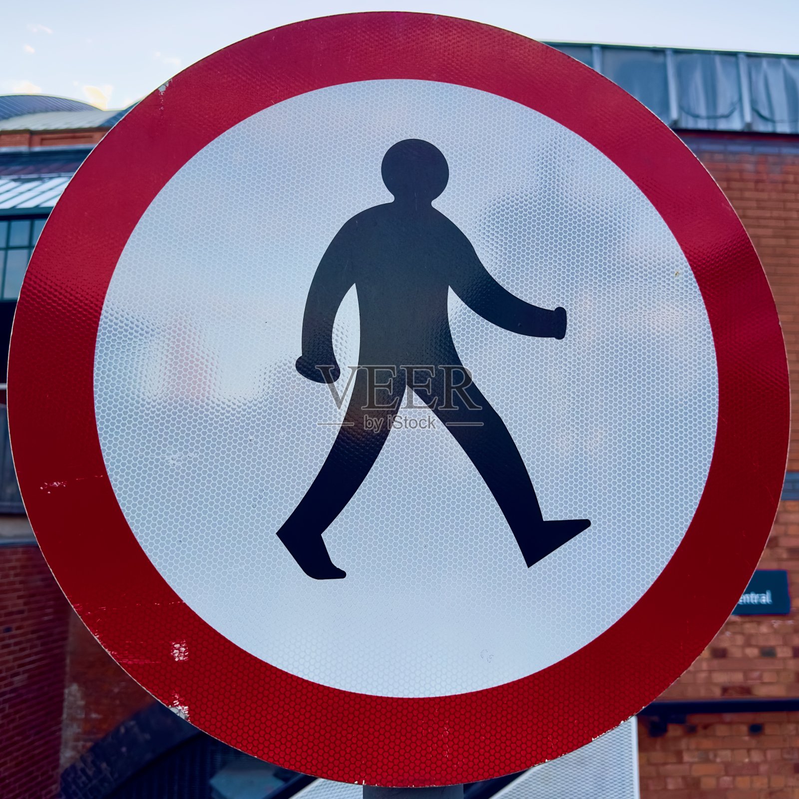 禁止行人标志照片摄影图片