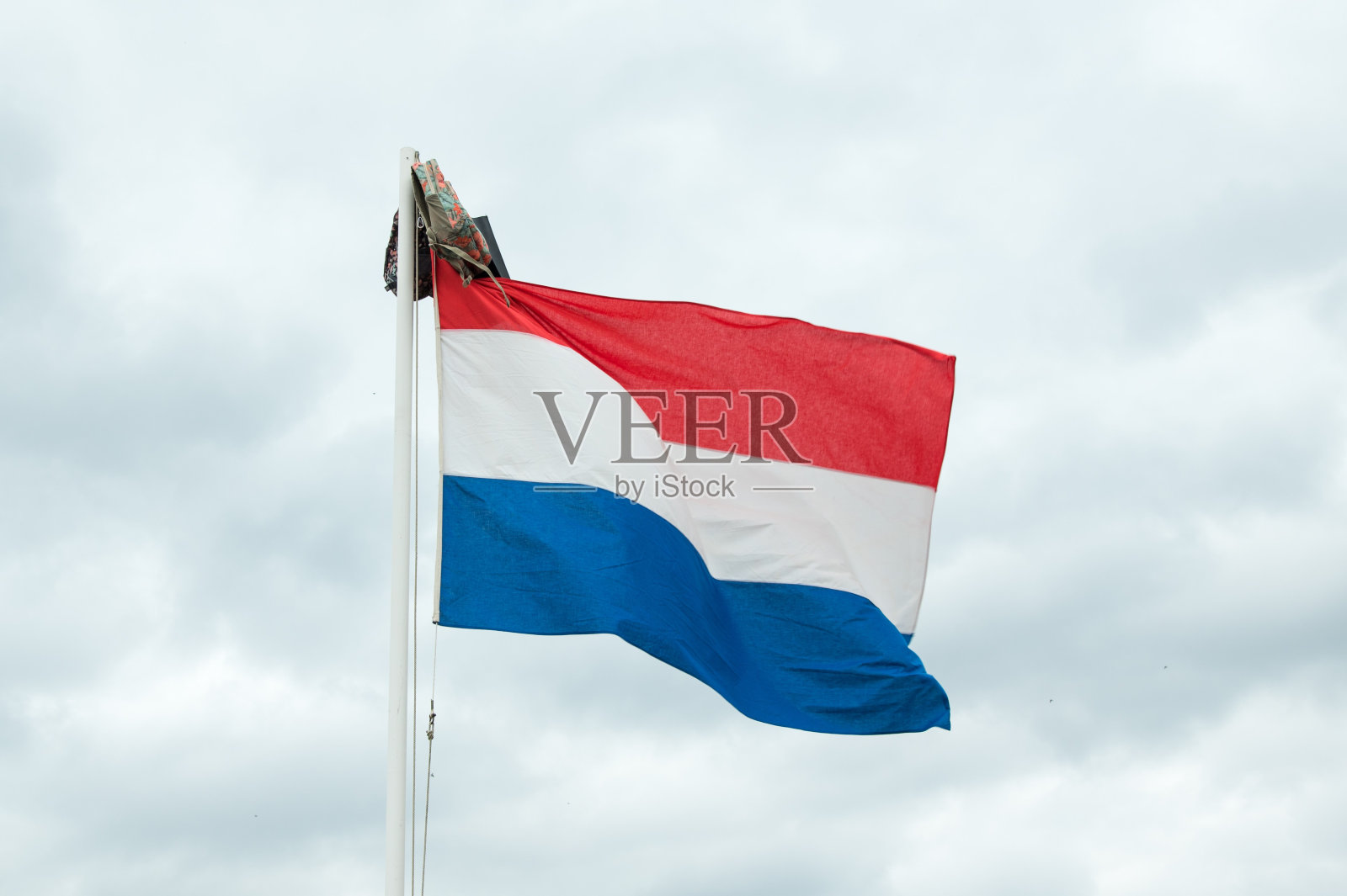 荷兰三色旗和两个书包,这是考试成功的学生的传统照片摄影图片