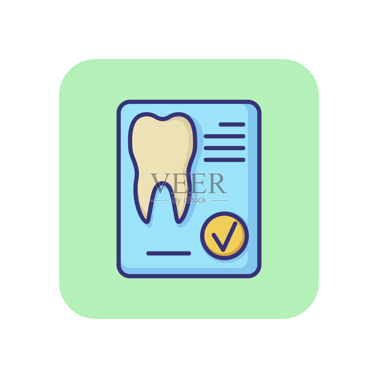 口腔医学概念线图标插画图片素材