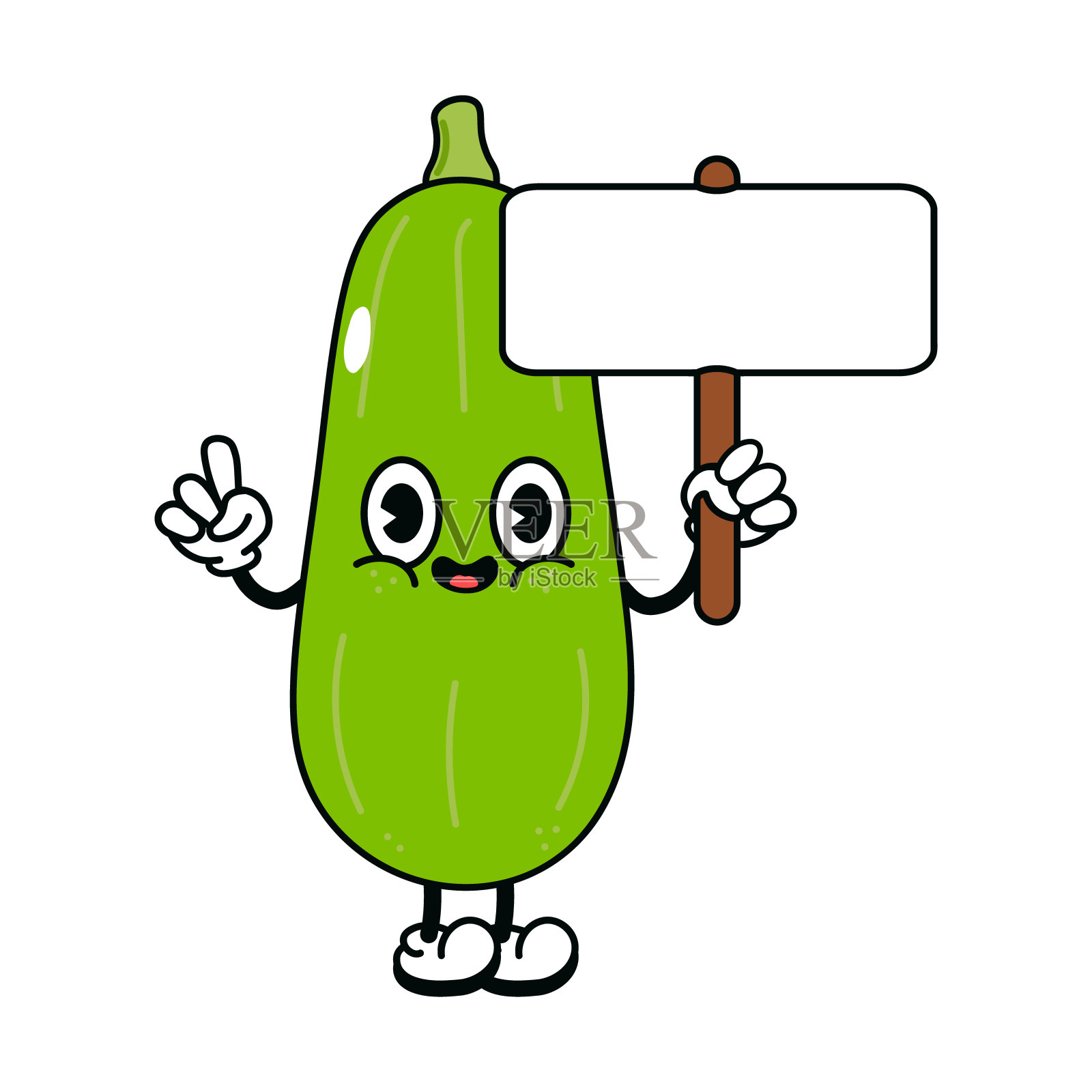 可爱有趣的蔬菜骨髓与碑文字符插画图片素材