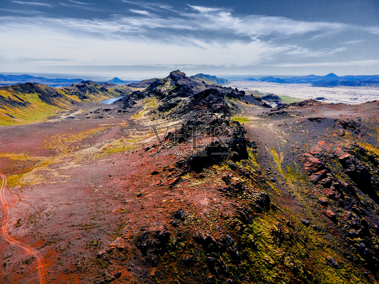 雷克雅内斯半岛火山景观鸟瞰图照片摄影图片
