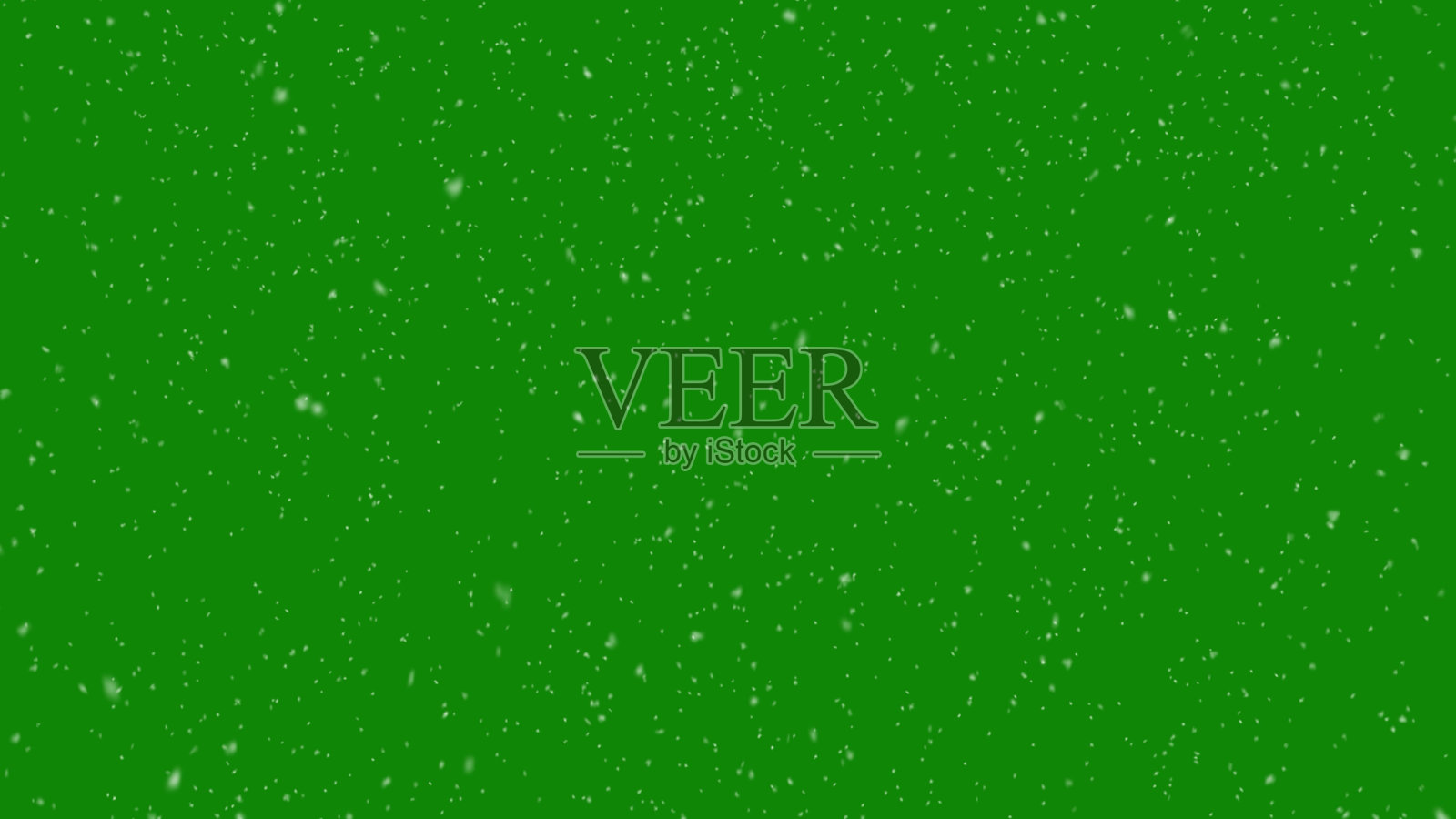 降雪覆盖在绿色背景上。冬天慢慢飘落的雪的效果。色度键背景。三维演示照片摄影图片