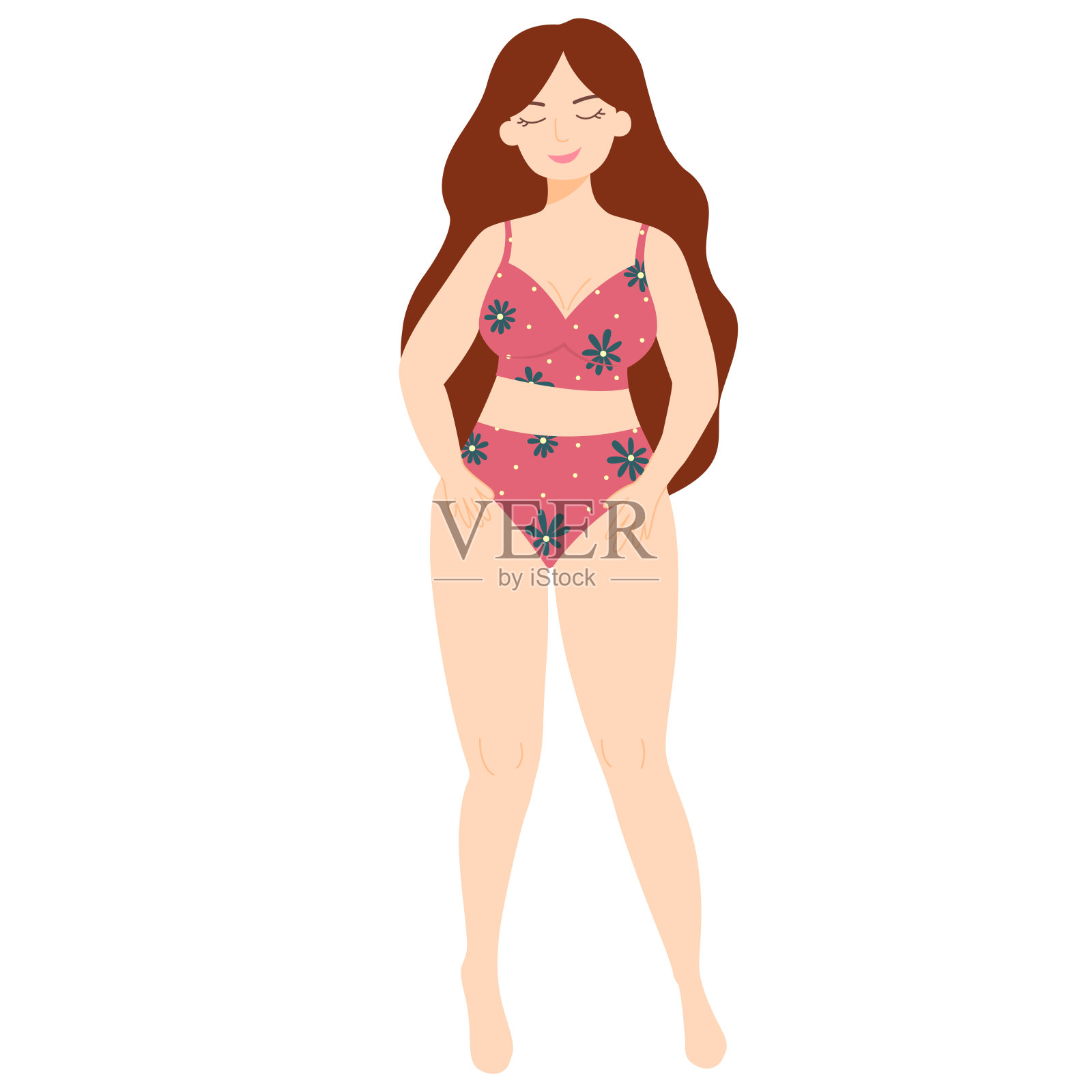 爱你的身体,身体积极向上插画图片素材